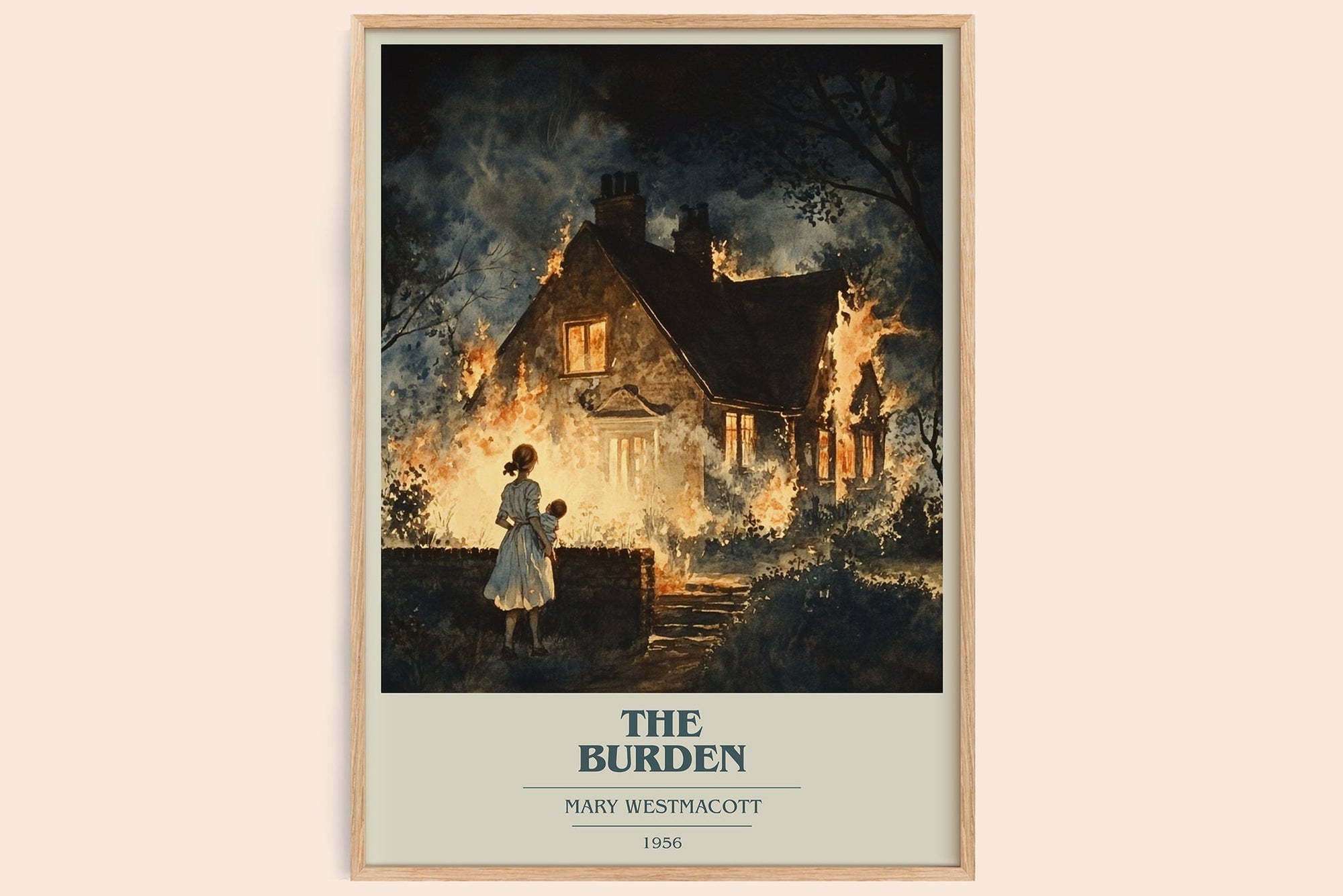 The Burden book cover book poster by Mary Westmacott – framed literary art print