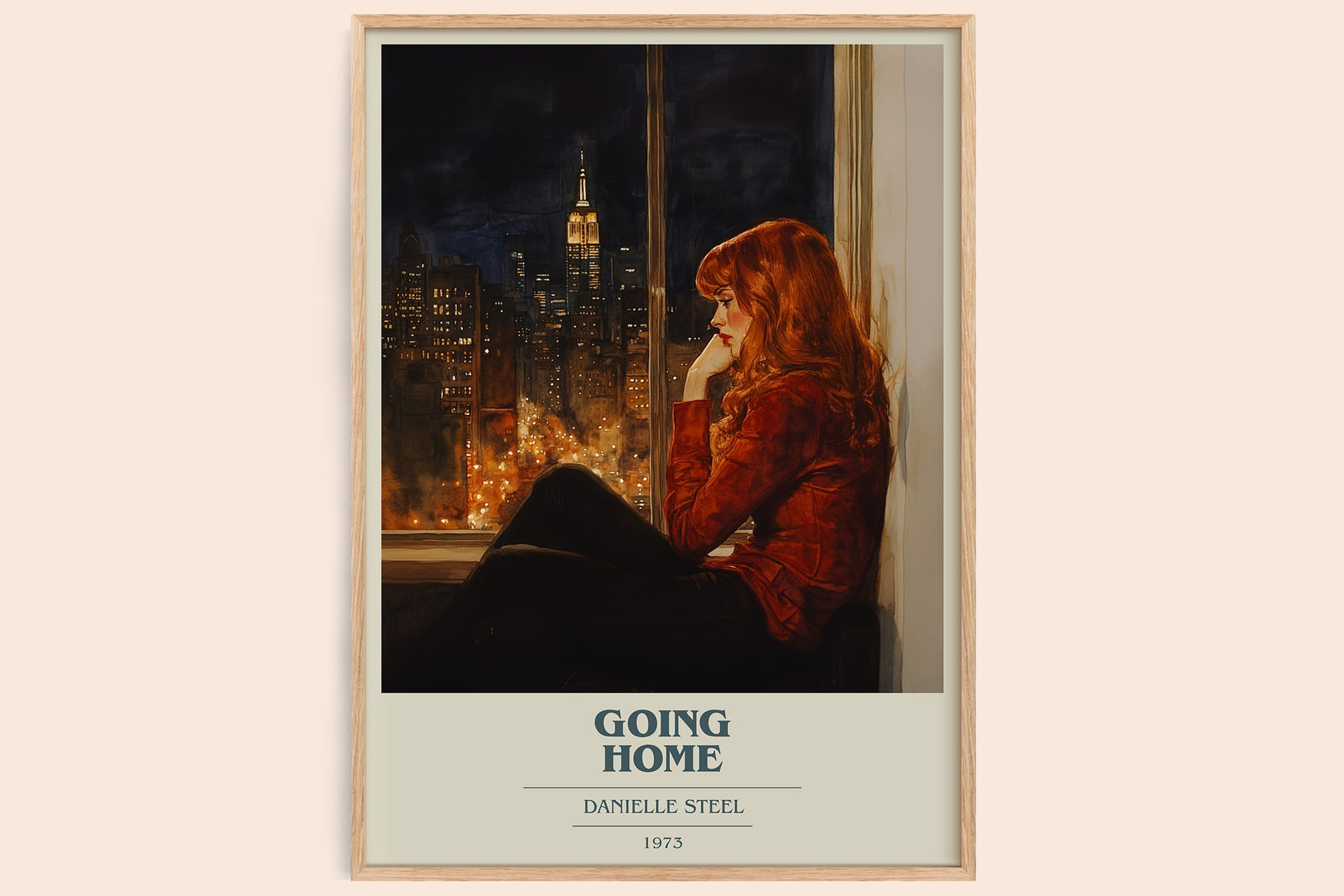 Going Home book cover book poster by Danielle Steel – framed literary art print