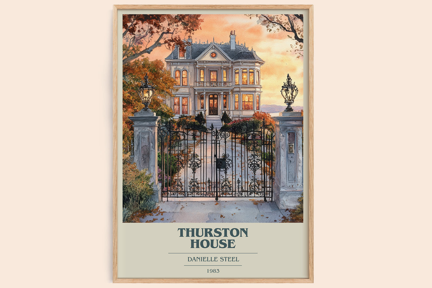 Thurston House book cover book poster by Danielle Steel – framed literary art print