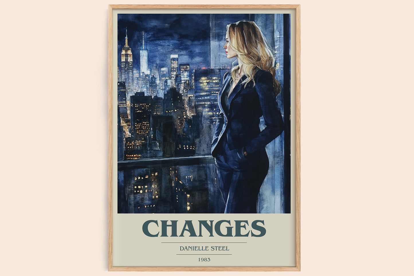 Changes book cover book poster by Danielle Steel – framed literary art print