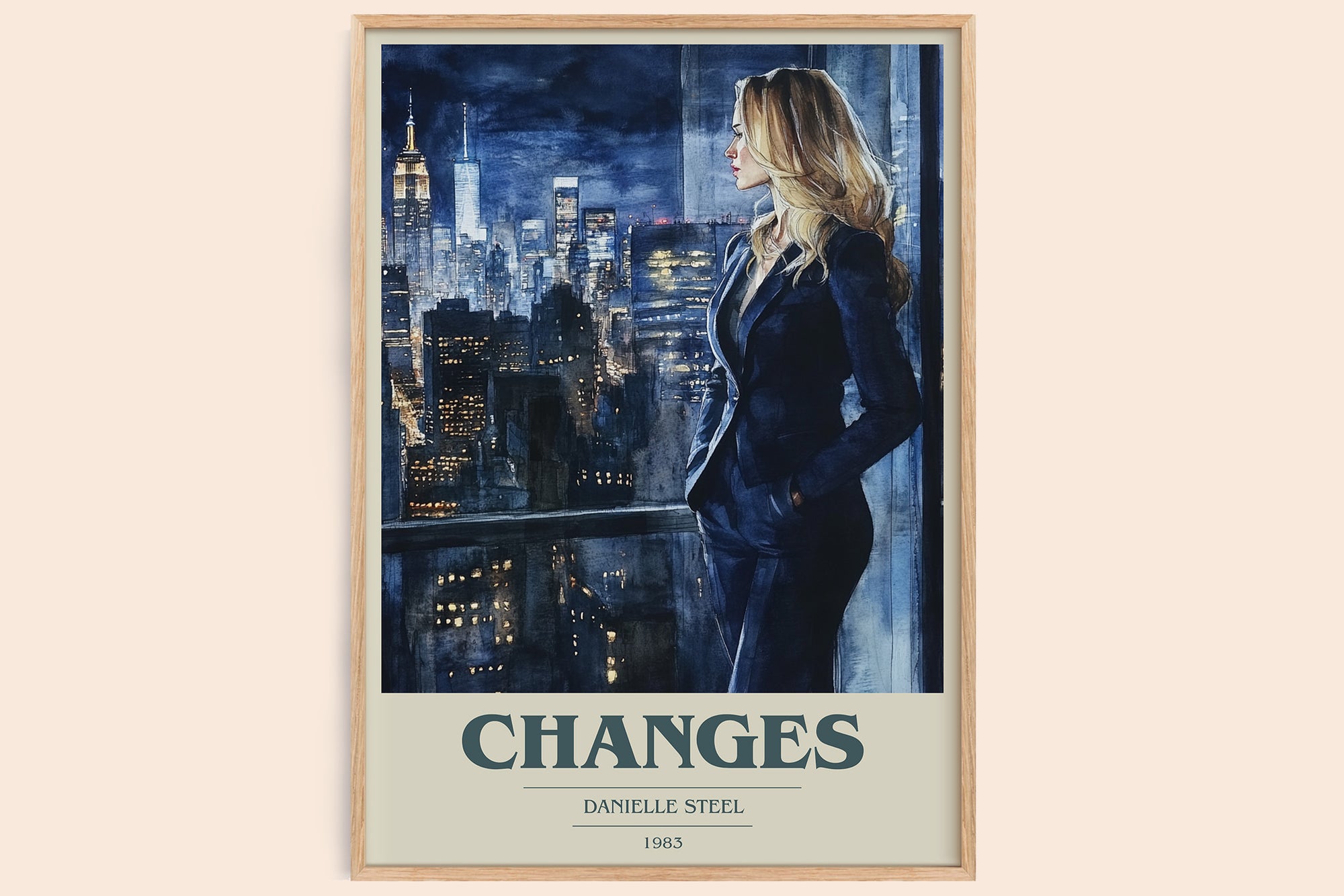 Changes book cover book poster by Danielle Steel – framed literary art print