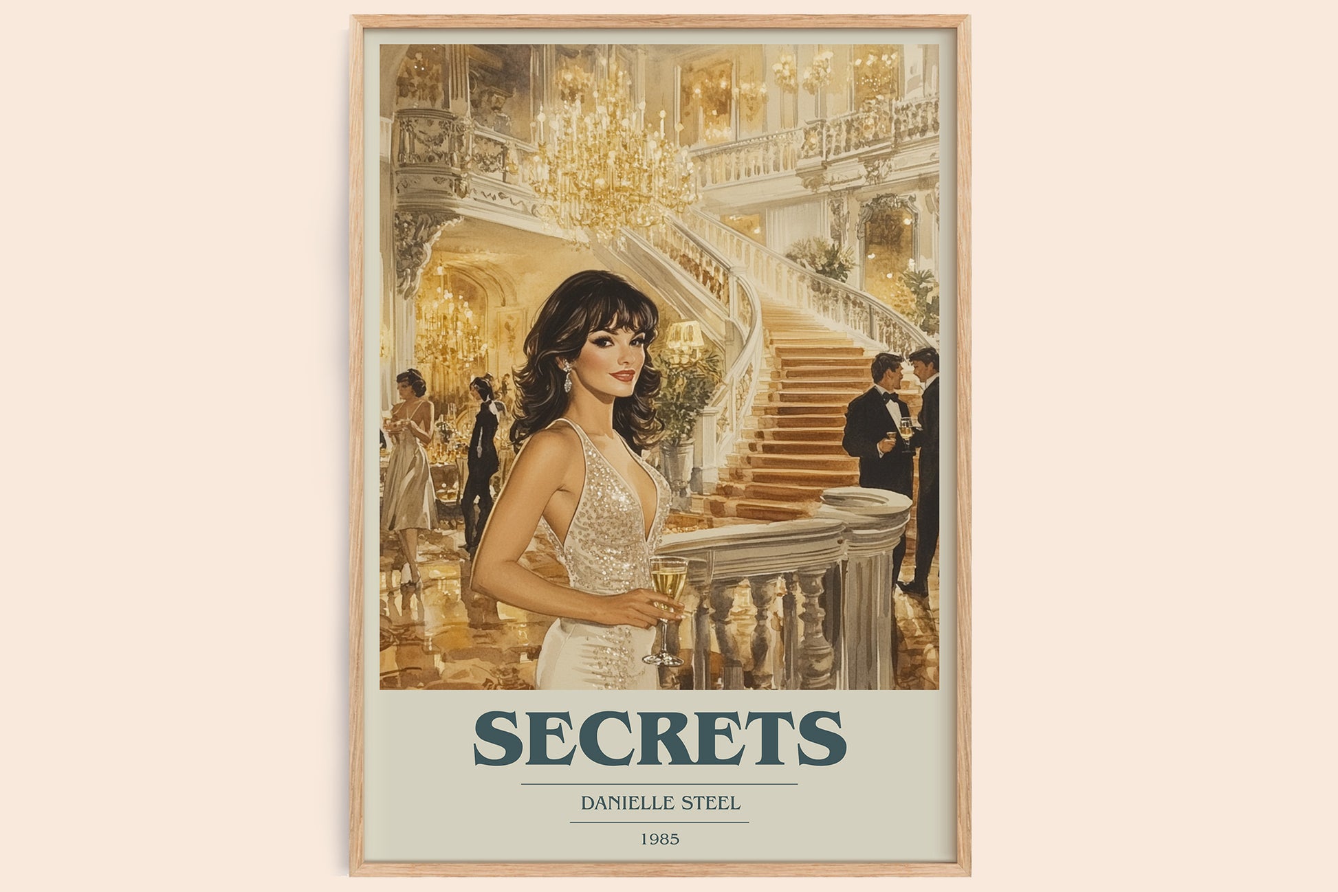 Secrets book cover book poster by Danielle Steel – framed literary art print