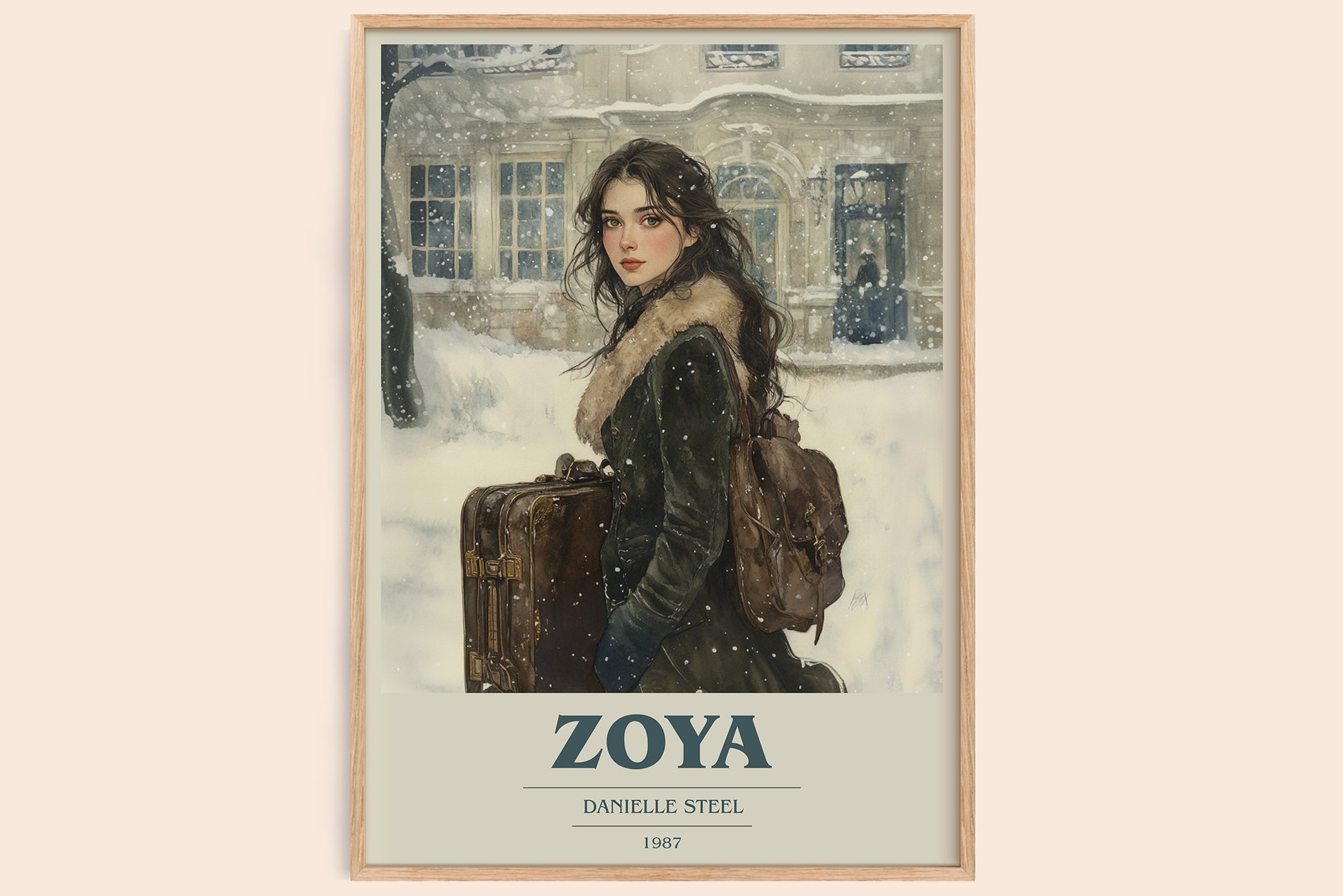 Zoya book cover book poster by Danielle Steel – framed literary art print