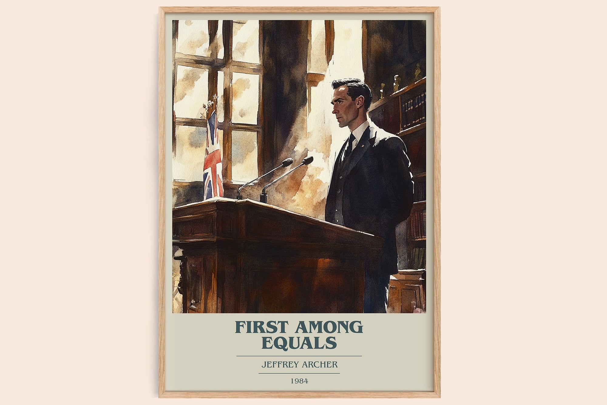 First Among Equals book cover book poster by JEFFREY ARCHER – framed literary art print