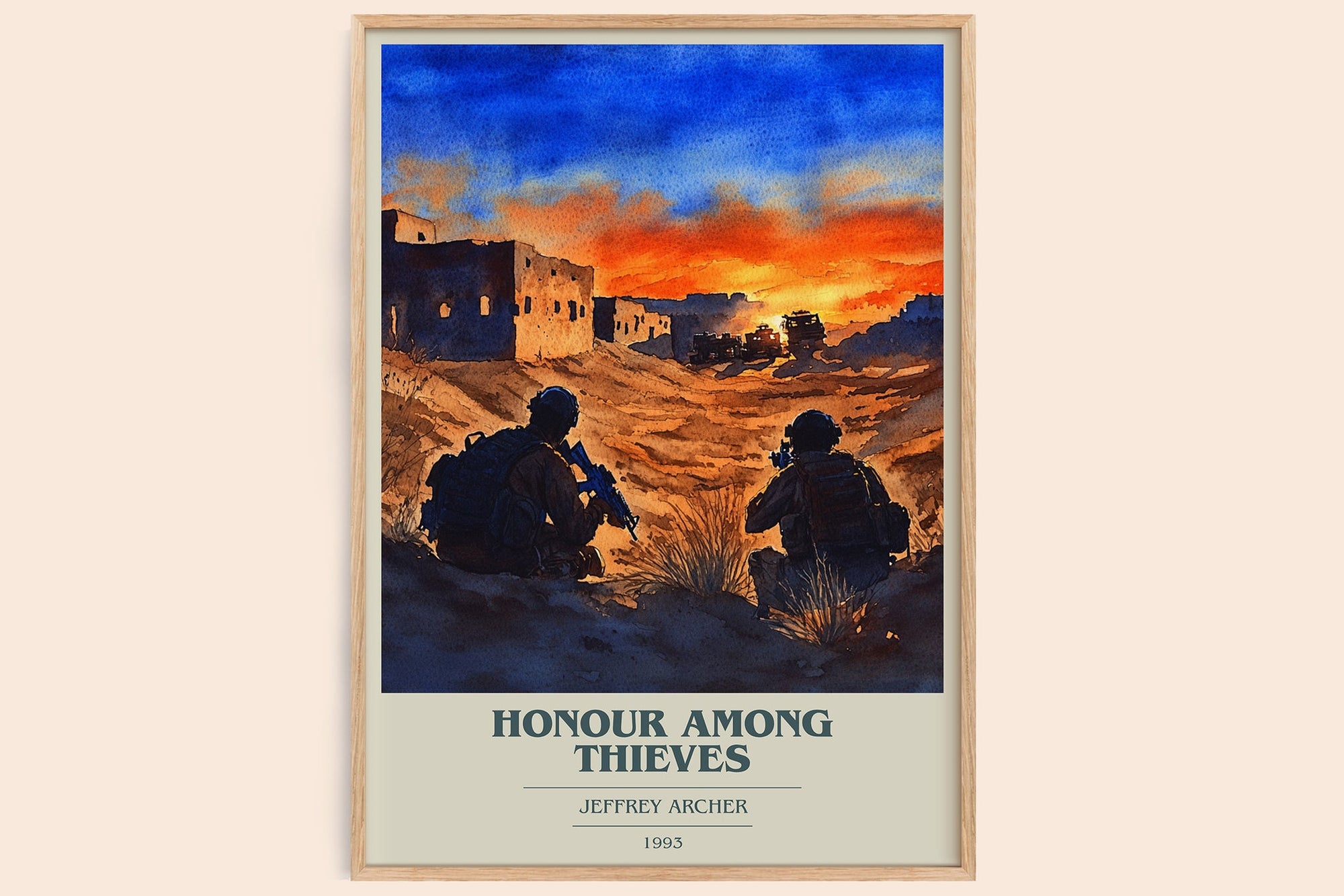 Honour Among Thieves book cover book poster by Jeffrey Archer – framed literary art print