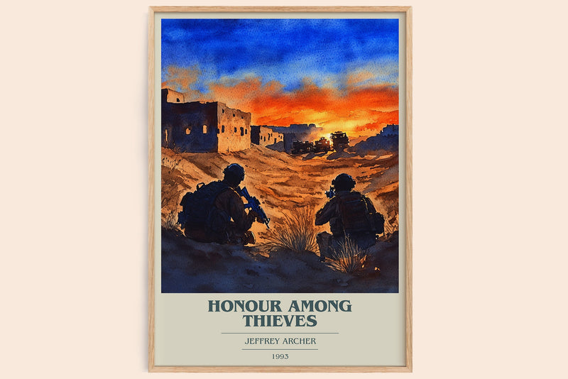 Honour Among Thieves book cover book poster by Jeffrey Archer – framed literary art print