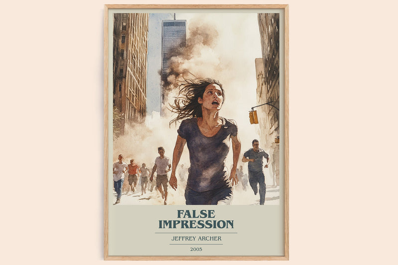 False Impression book cover book poster by Jeffrey Archer – framed literary art print