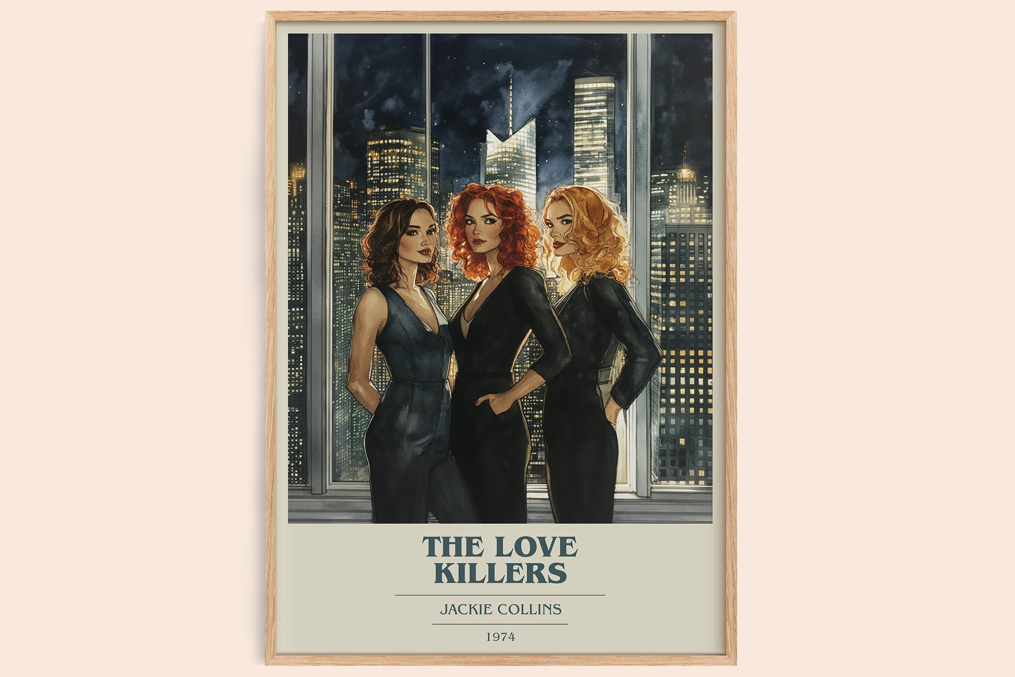 The Love Killers book cover book poster by Jackie Collins – framed literary art print