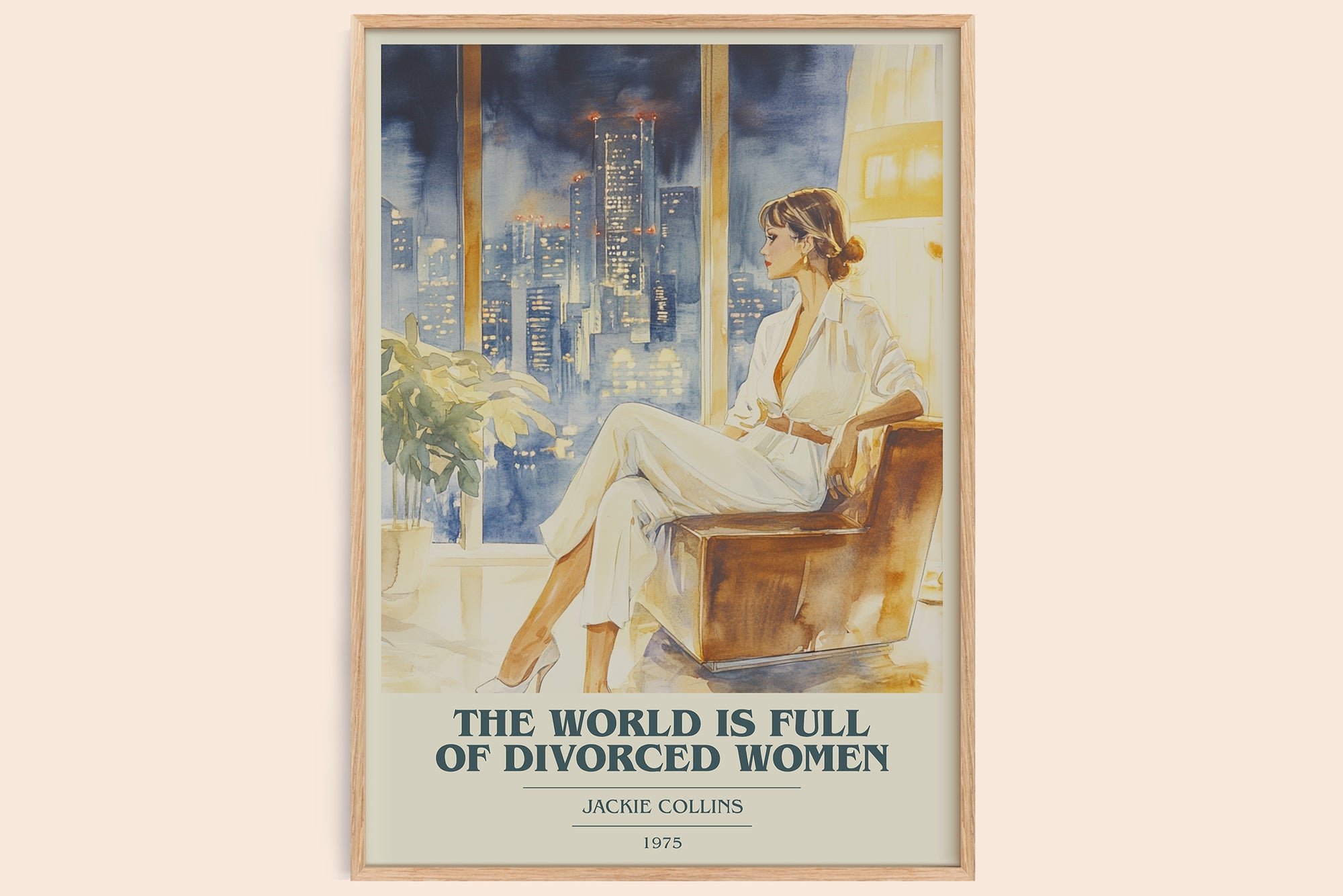 The World is Full of Divorced Women book cover book poster by Jackie Collins – framed literary art print