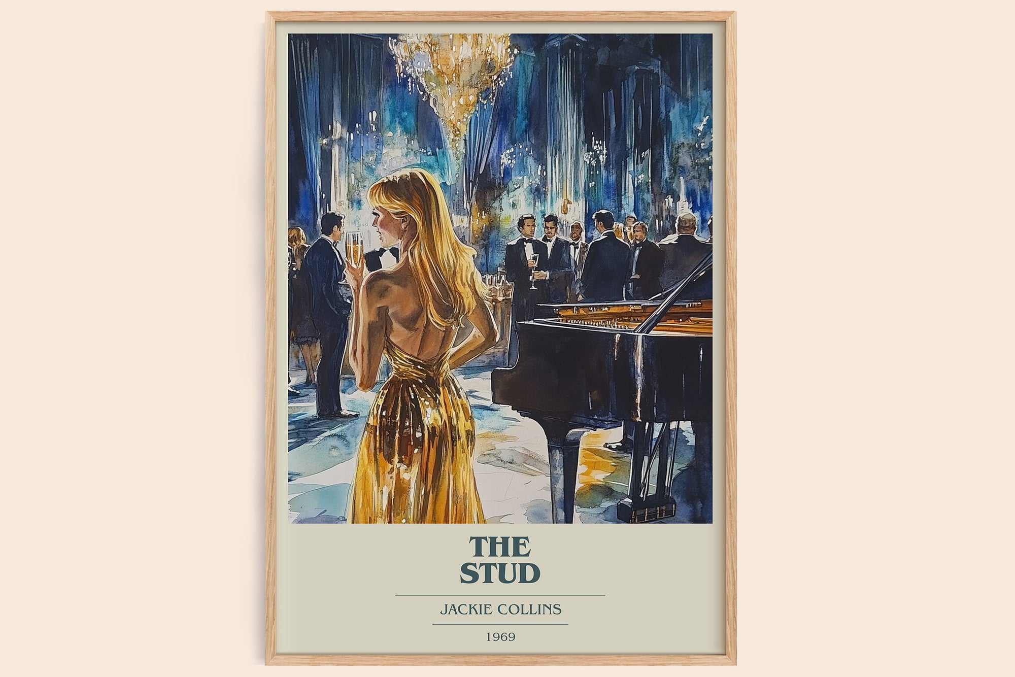 The Stud book cover book poster by Jackie Collins – framed literary art print