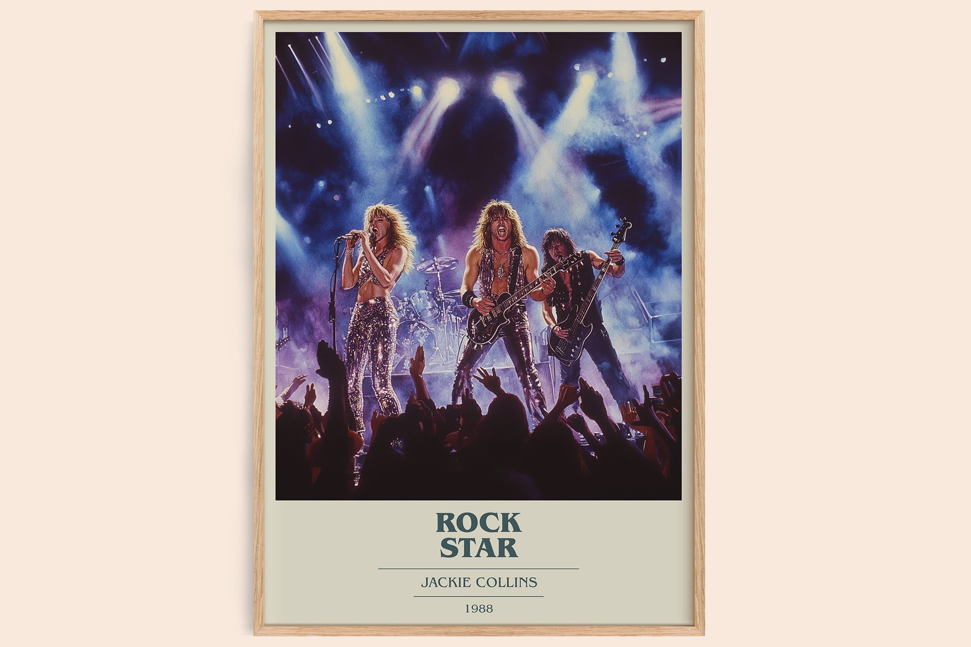 Rock Star book cover book poster by Jackie Collins – framed literary art print