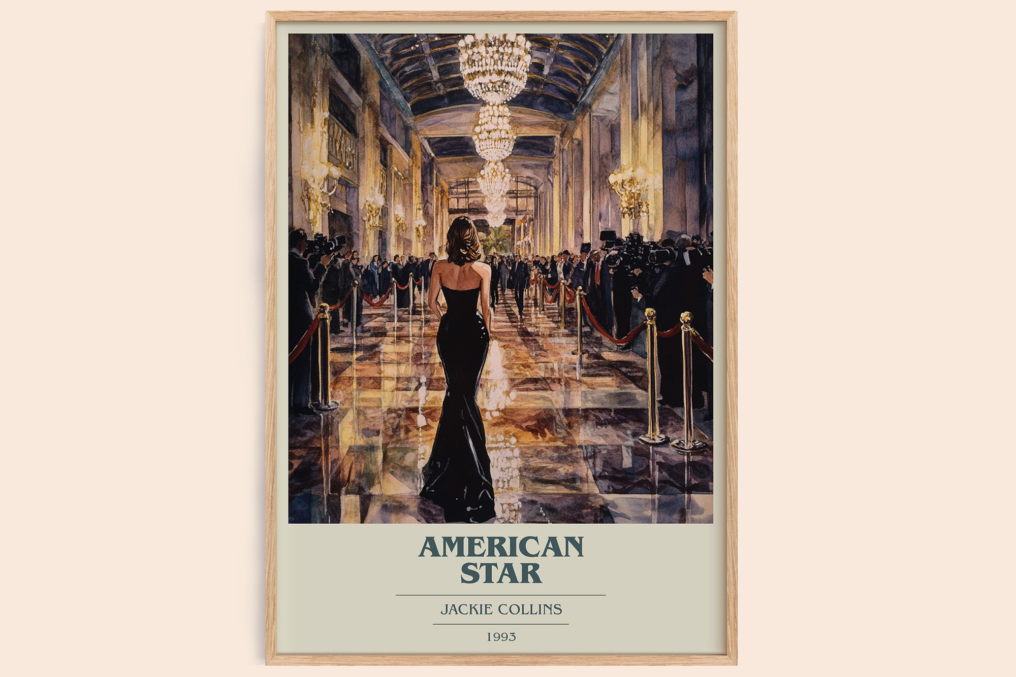 American Star book cover book poster by Jackie Collins – framed literary art print