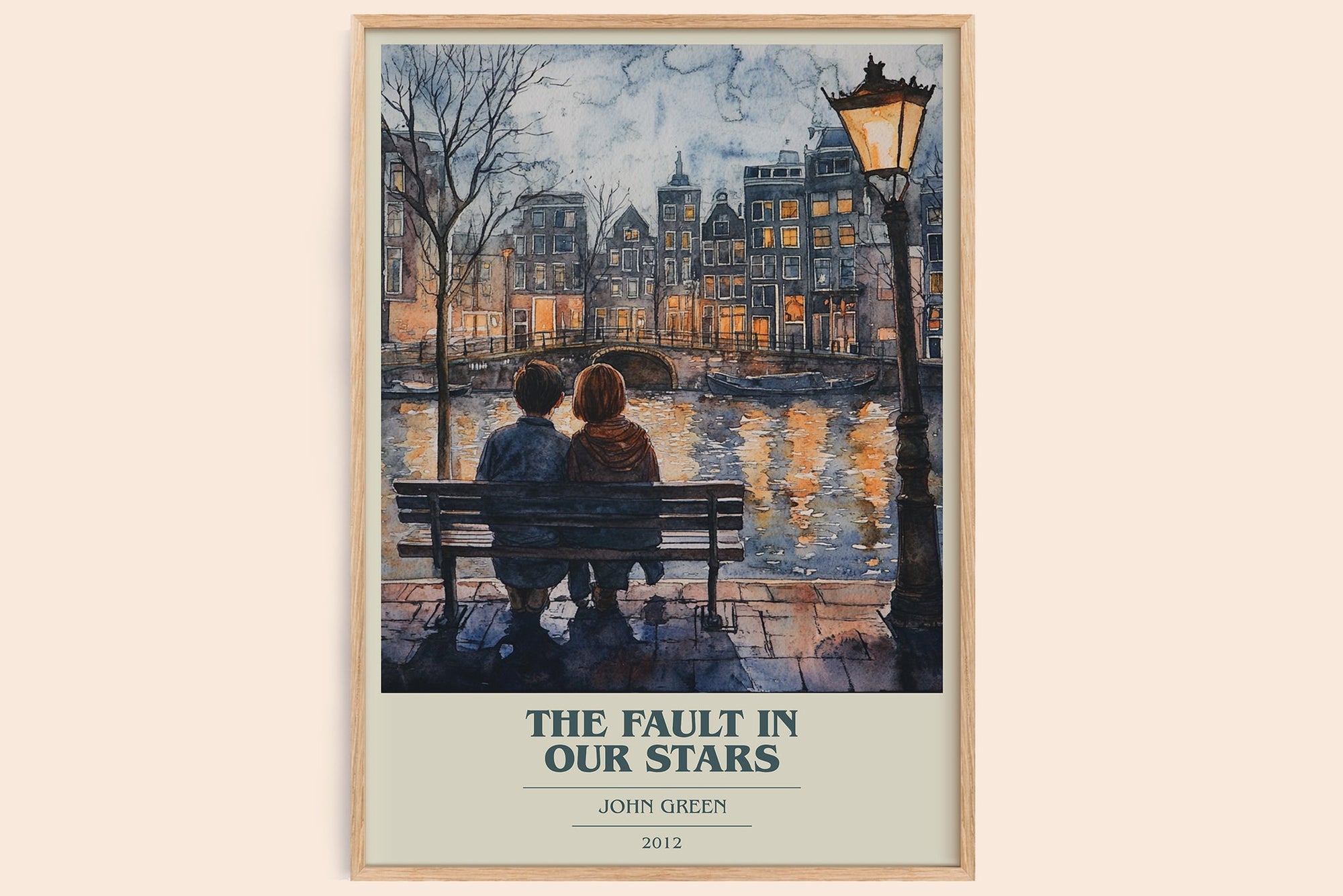 The Fault in Our Stars book cover book poster by John Green – framed literary art print