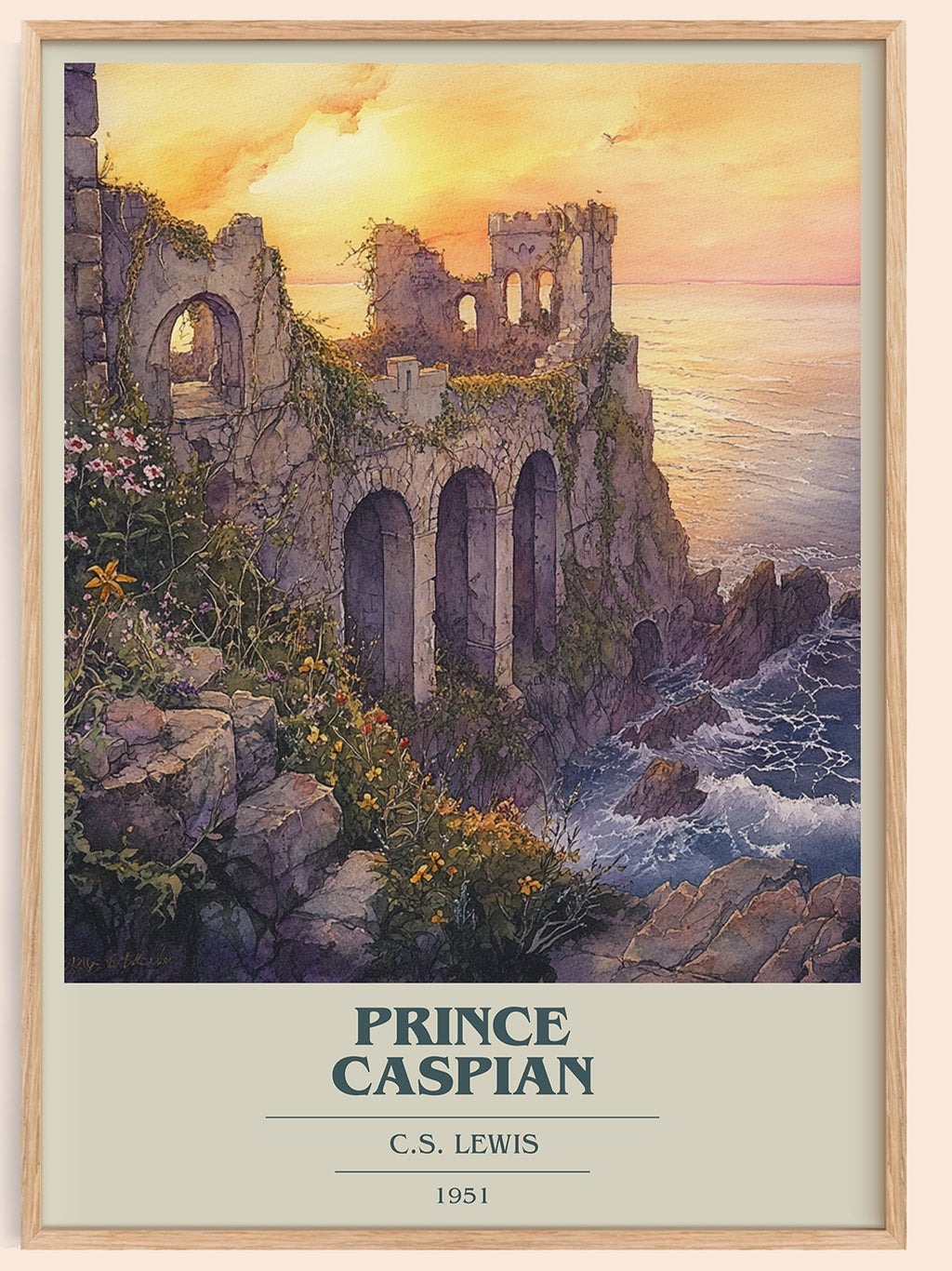 Prince Caspian book cover book poster by C.S. Lewis – framed literary art print