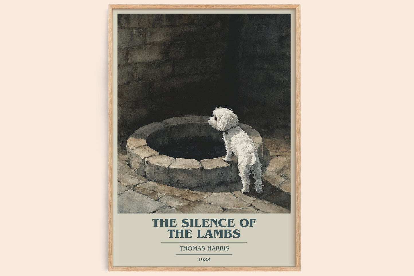 The Silence of the Lambs book cover book poster by Thomas Harris – framed literary art print