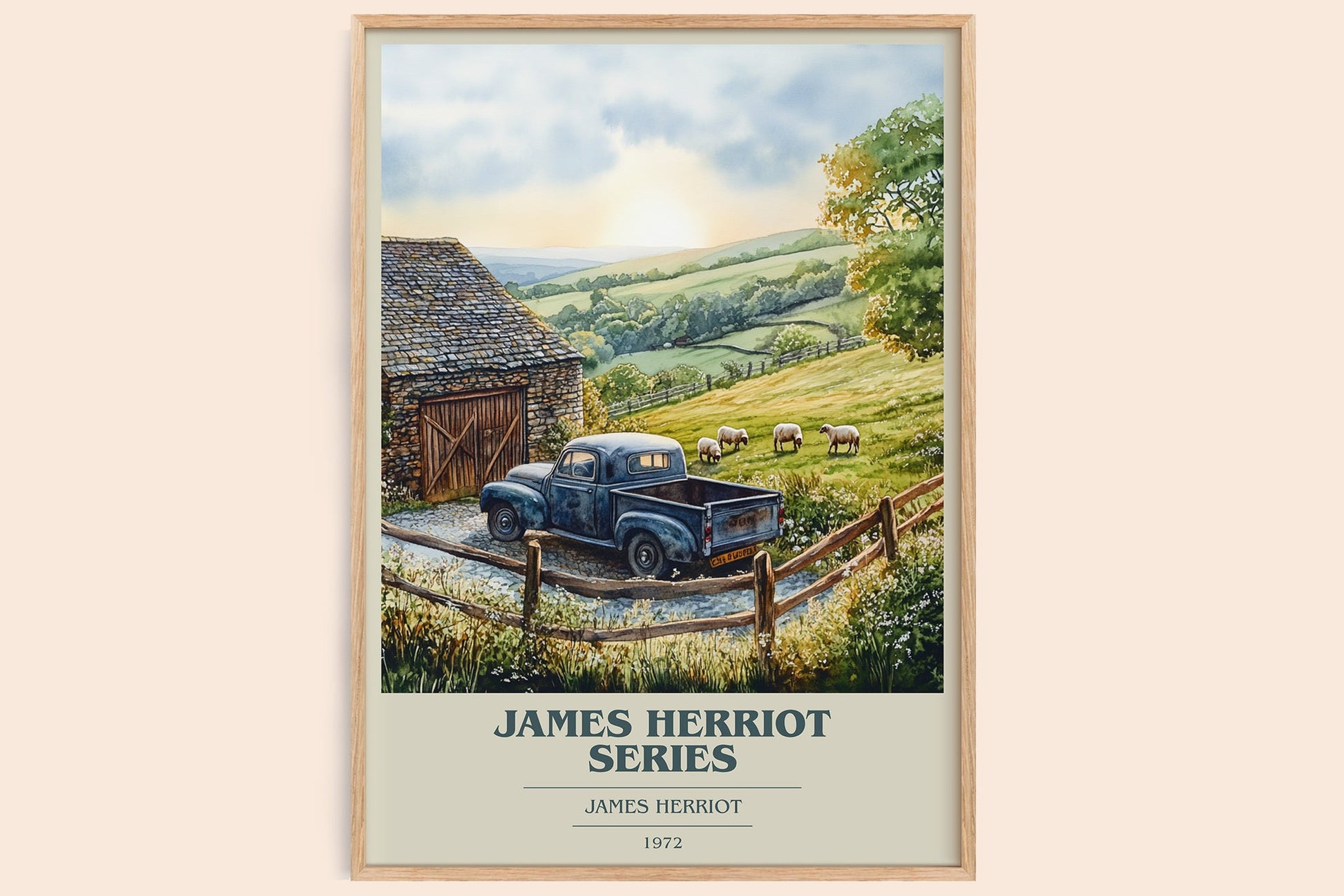 James Herriot Series book cover book poster by James Herriot – framed literary art print