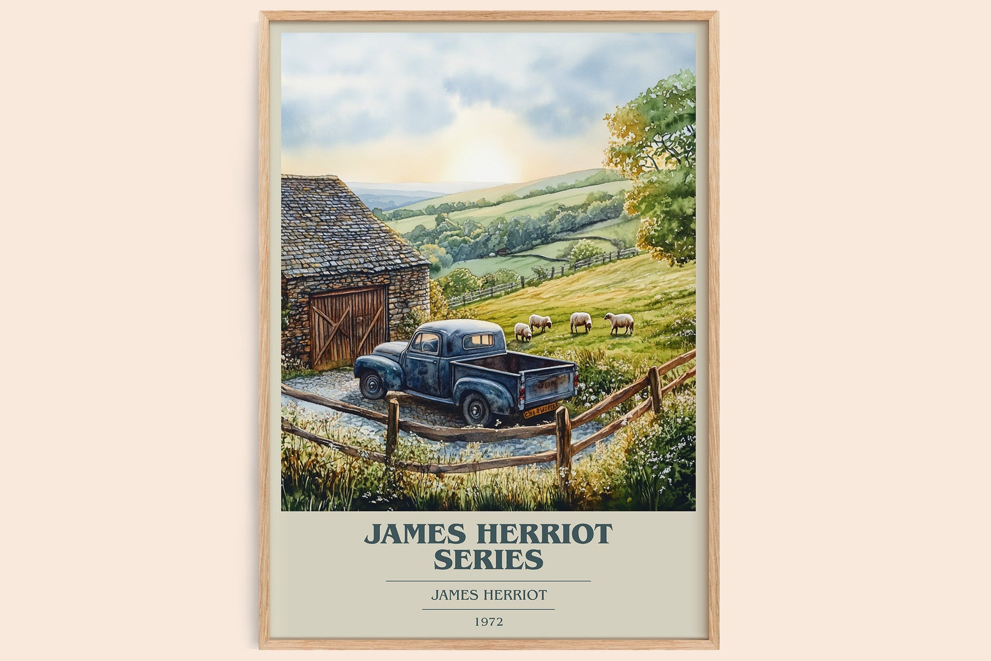 James Herriot Series book cover book poster by James Herriot – framed literary art print