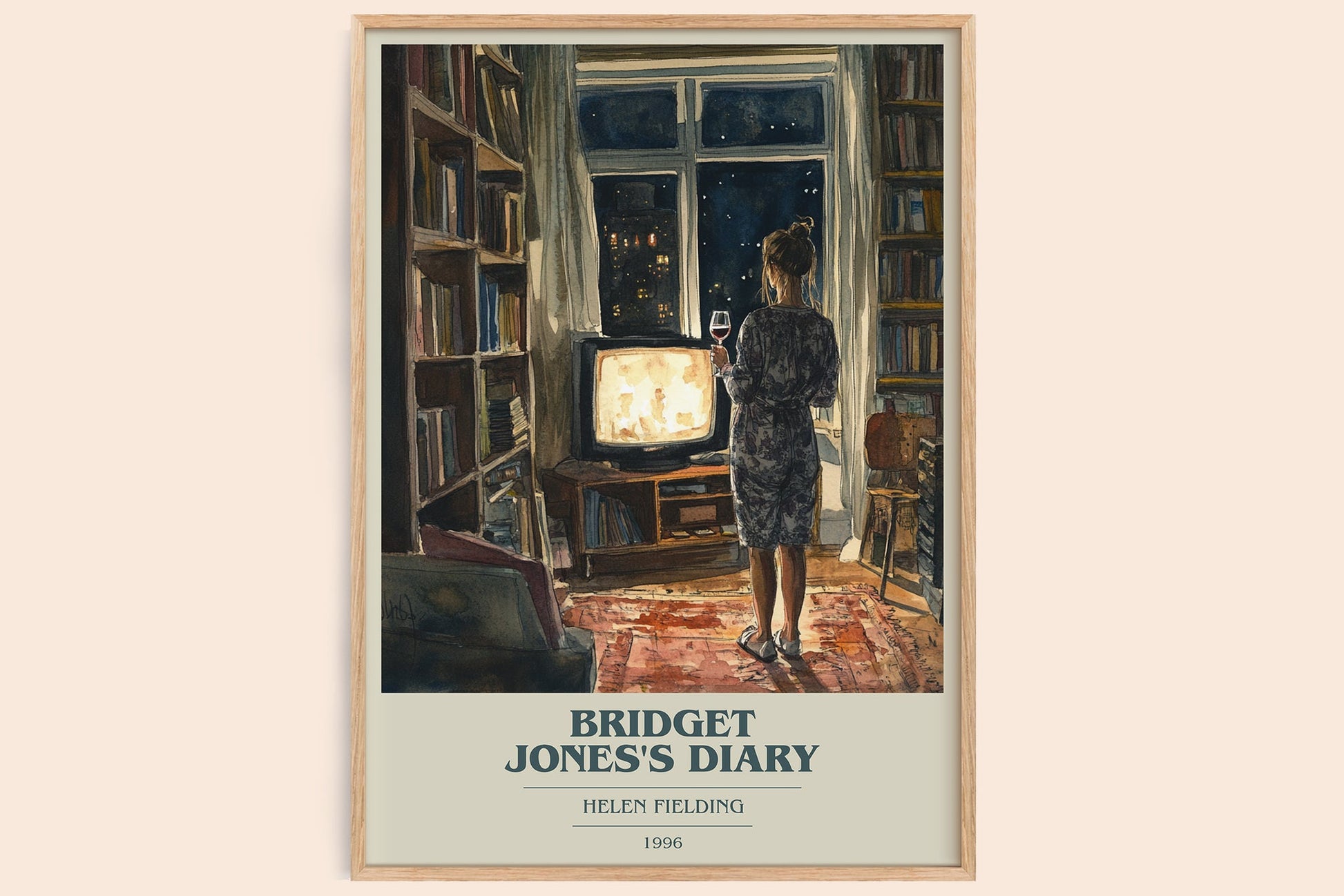 Bridget Jones's Diary book cover book poster by Helen Fielding – framed literary art print
