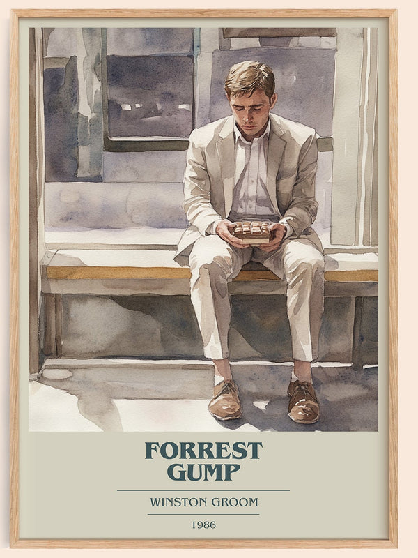 Forrest Gump book cover book poster by Winston Groom – framed literary art print