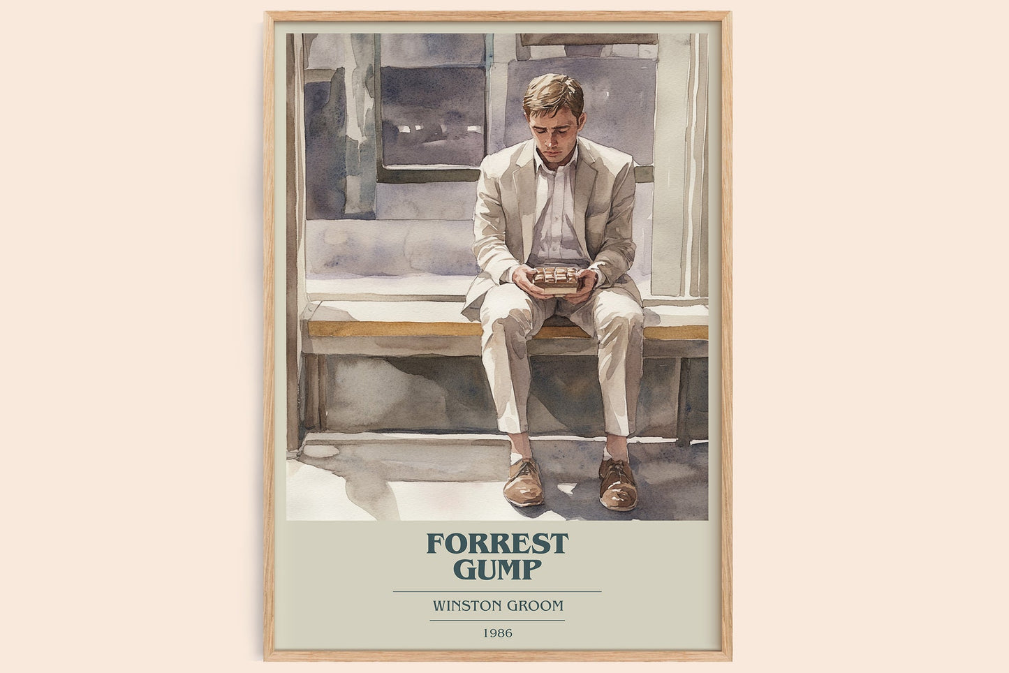 Forrest Gump book cover book poster by Winston Groom – framed literary art print