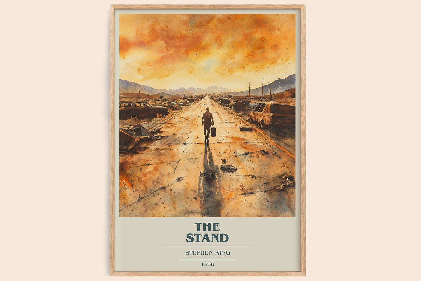 The Stand book cover book poster by Stephen King – framed literary art print
