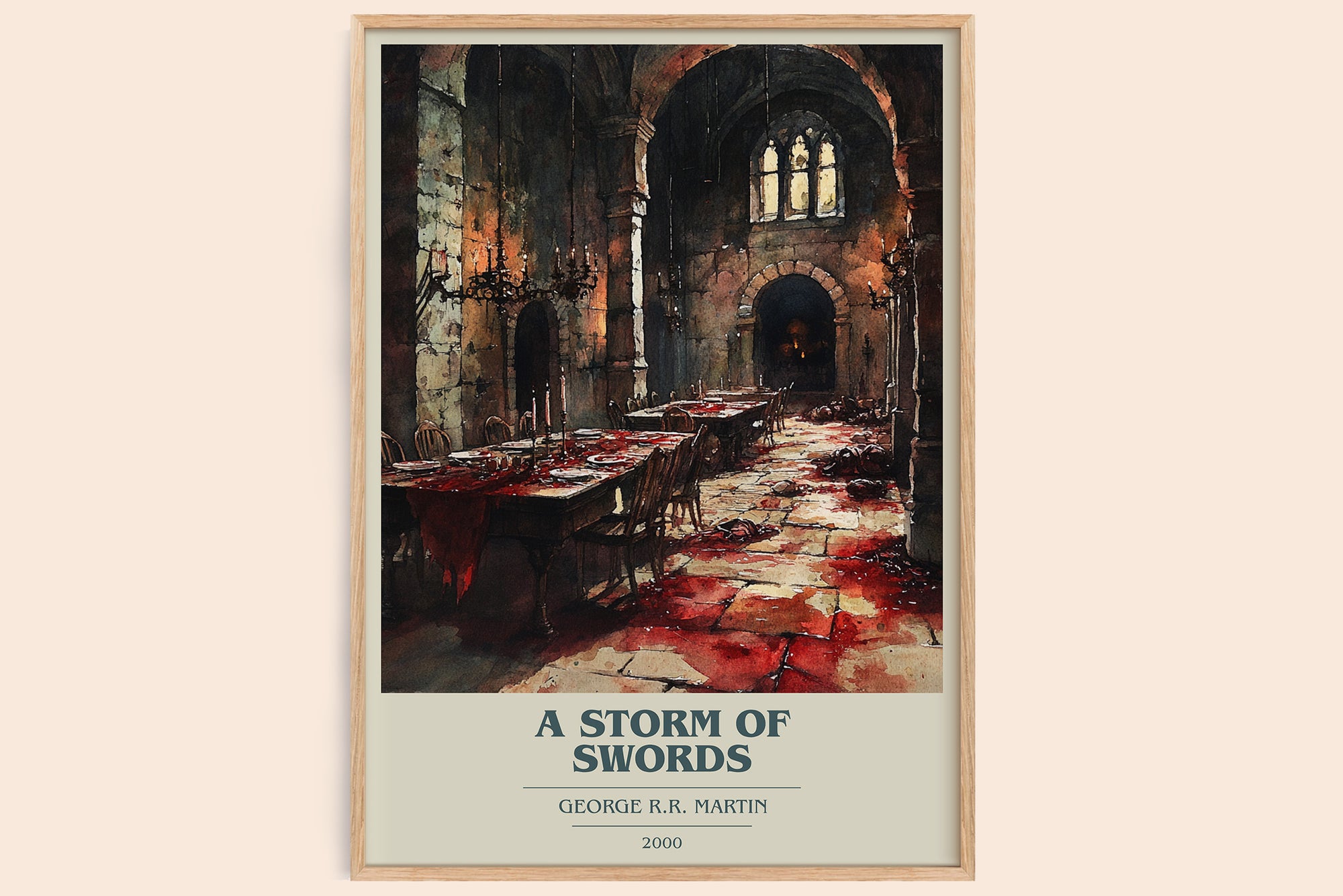 A Storm of Swords book cover book poster by George R. R. Martin – framed literary art print
