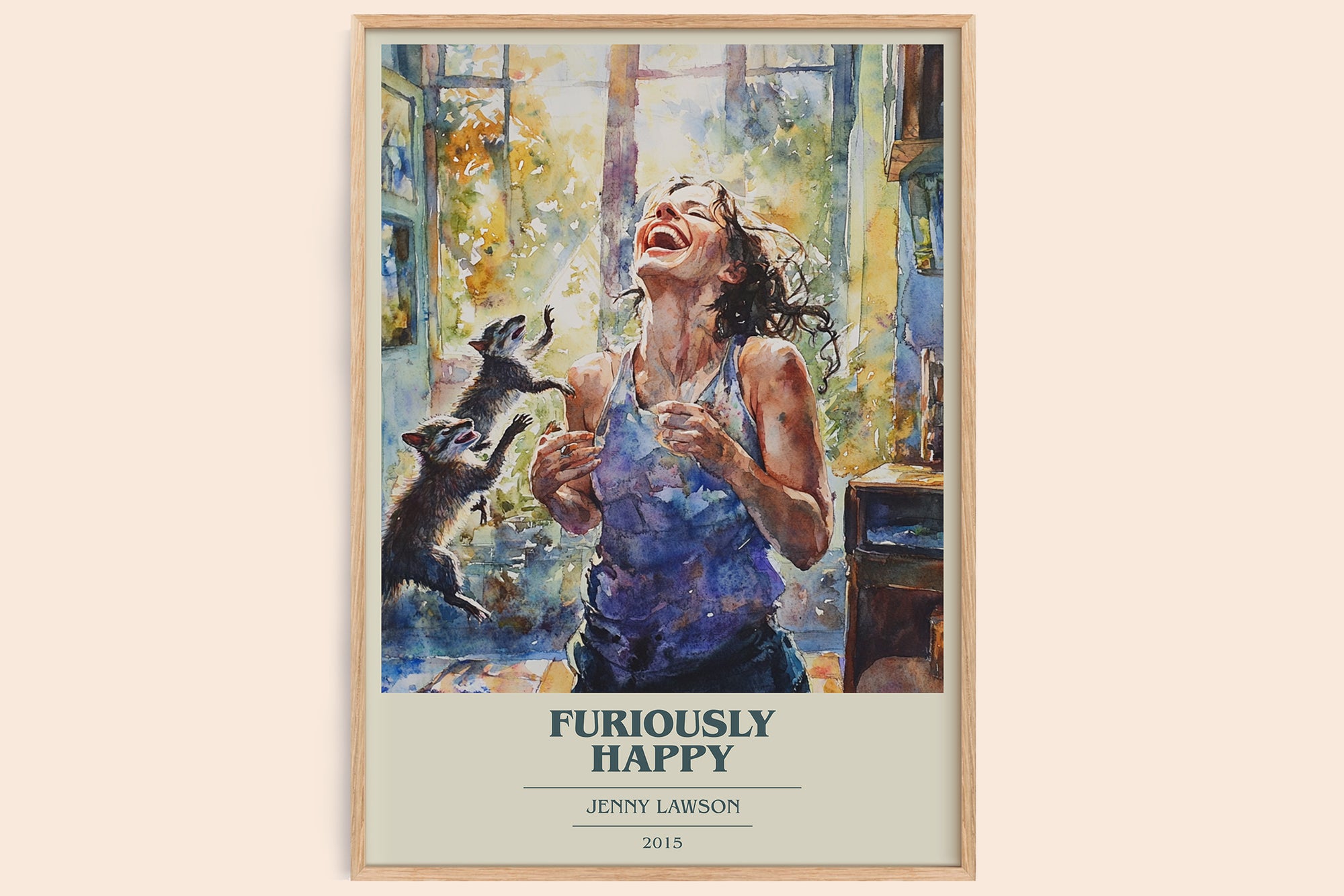 Furiously Happy | Jenny Lawson | Modern Minimalist Bookish Poster | Inspired Fan Art Print | Free Delivery