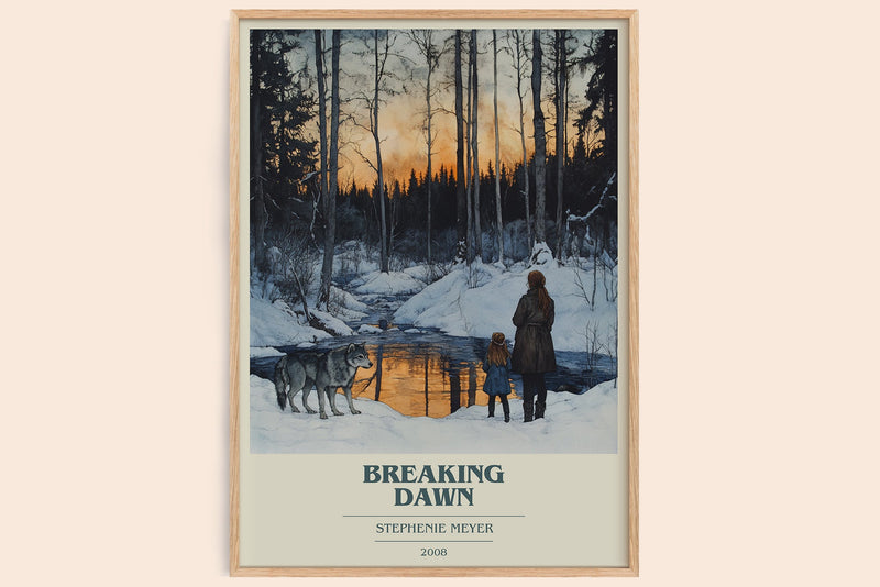 Breaking Dawn book cover book poster by Stephenie Meyer – framed literary art print