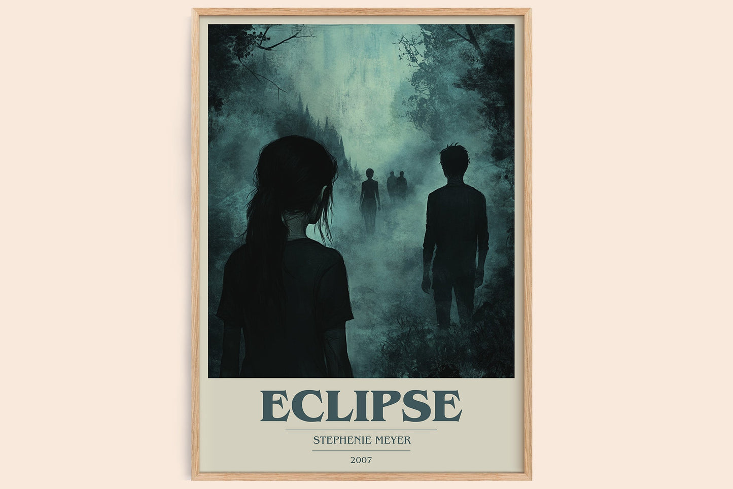 Eclipse book cover book poster by Stephenie Meyer – framed literary art print