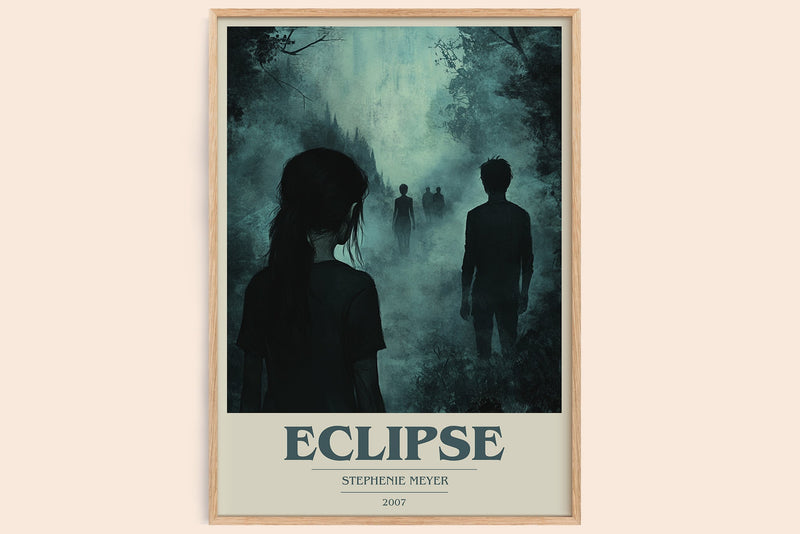 Eclipse book cover book poster by Stephenie Meyer – framed literary art print