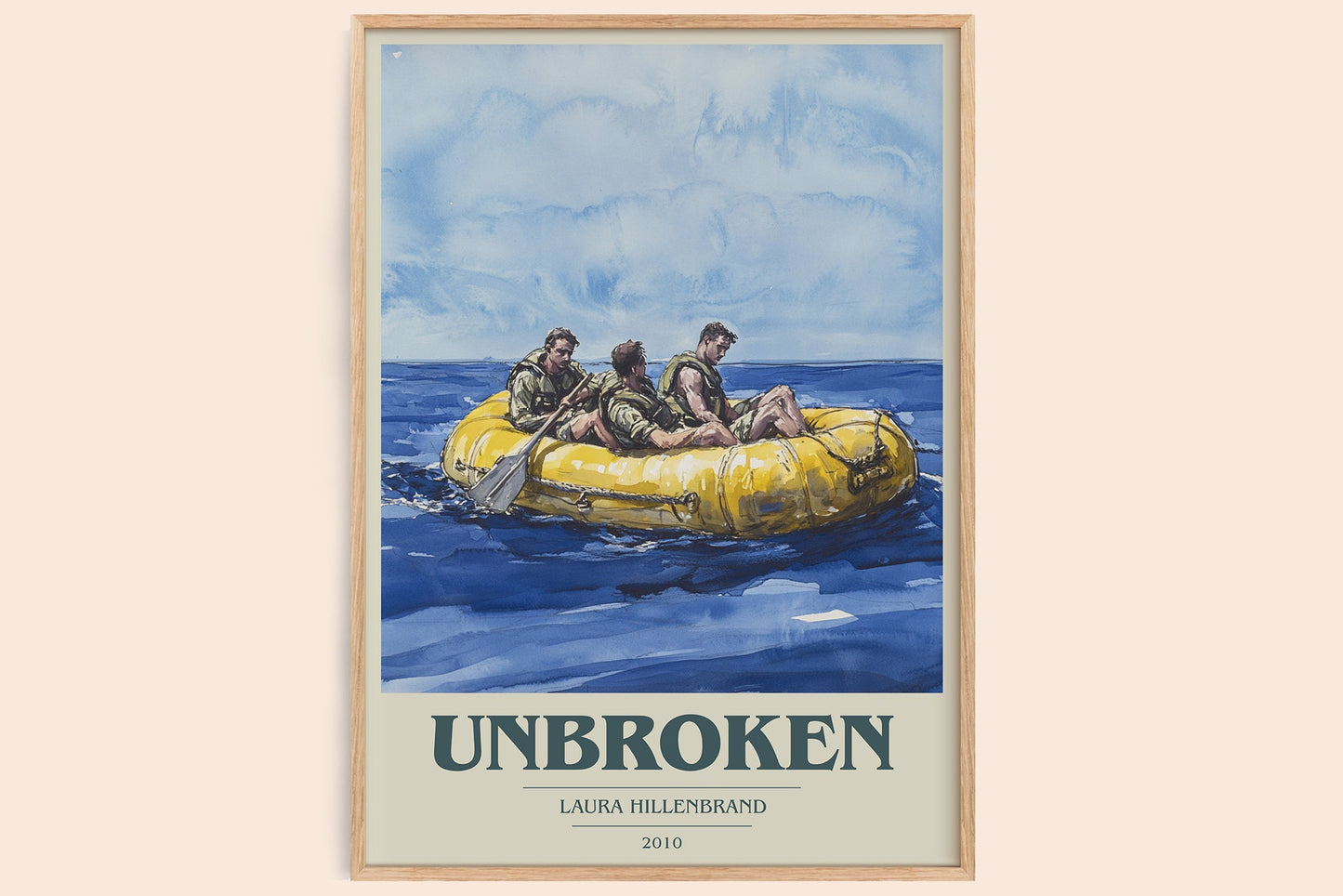 Unbroken book cover book poster by Laura Hillenbrand – framed literary art print