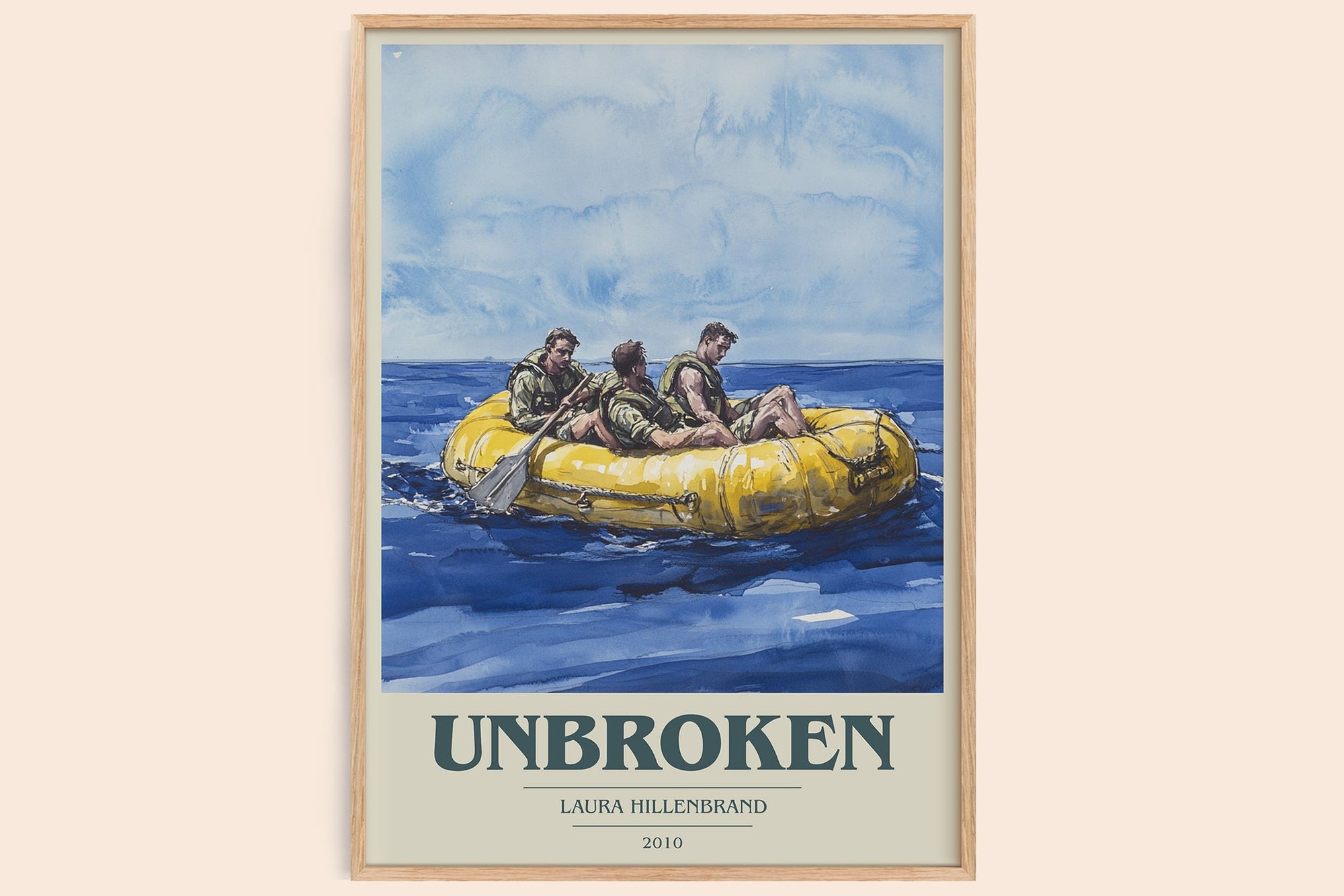 Unbroken book cover book poster by Laura Hillenbrand – framed literary art print