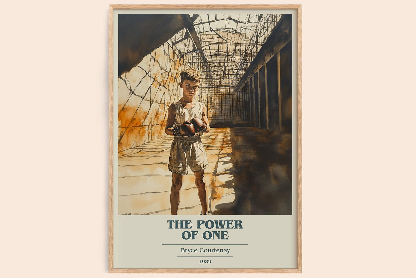 The Power of One book cover book poster by Bryce Courtenay – framed literary art print