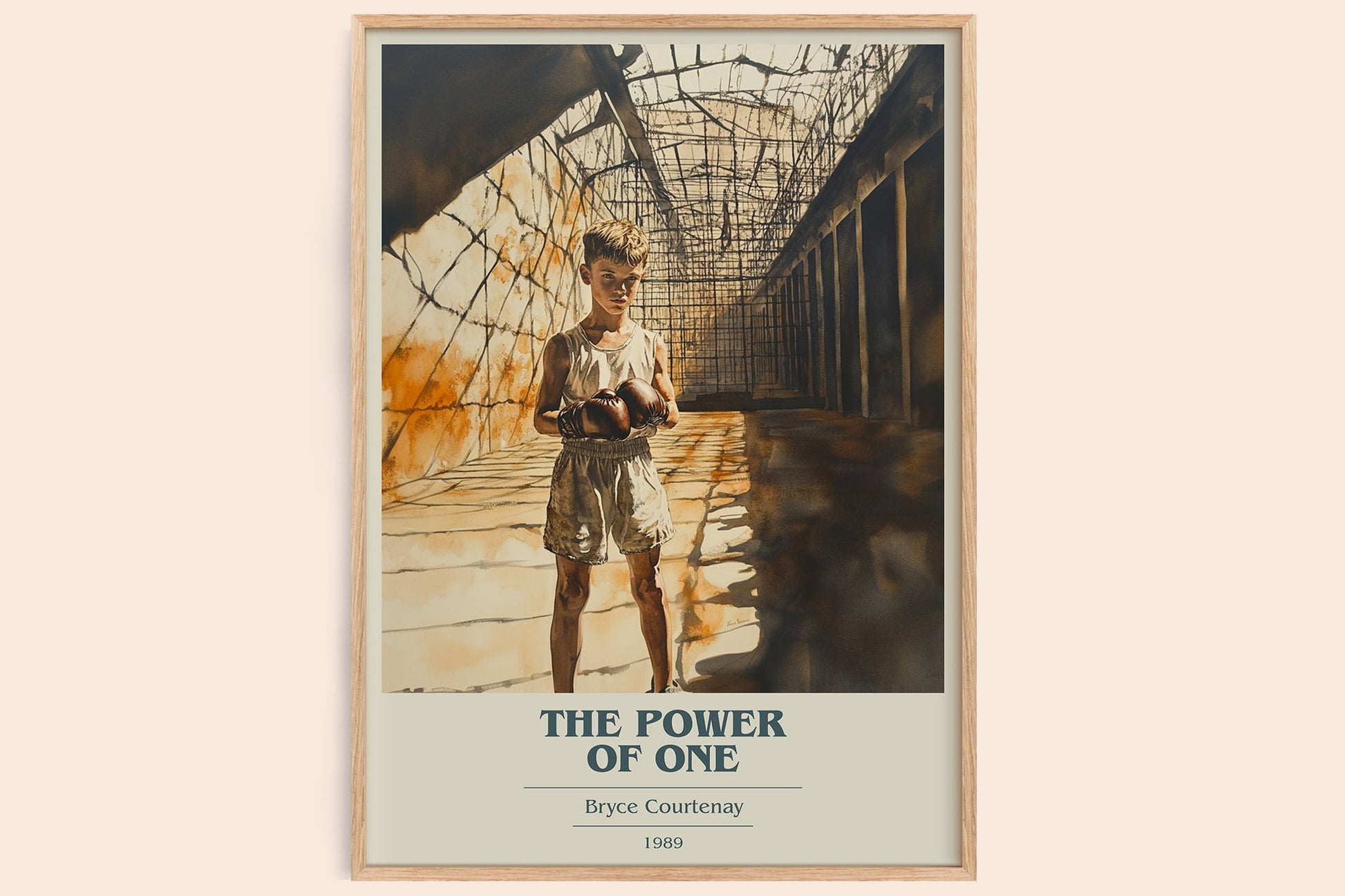 The Power of One book cover book poster by Bryce Courtenay – framed literary art print