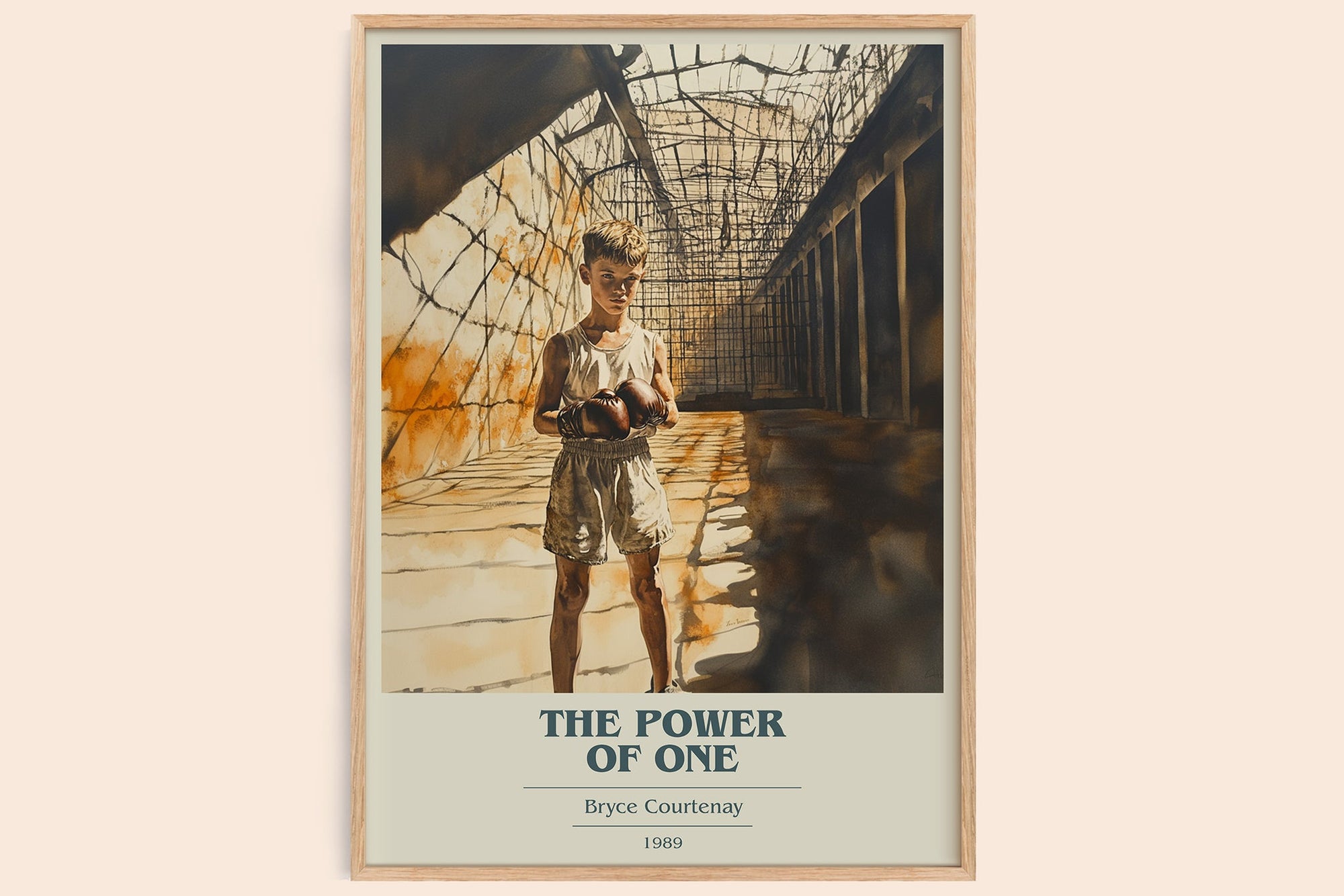 The Power of One book cover book poster by Bryce Courtenay – framed literary art print