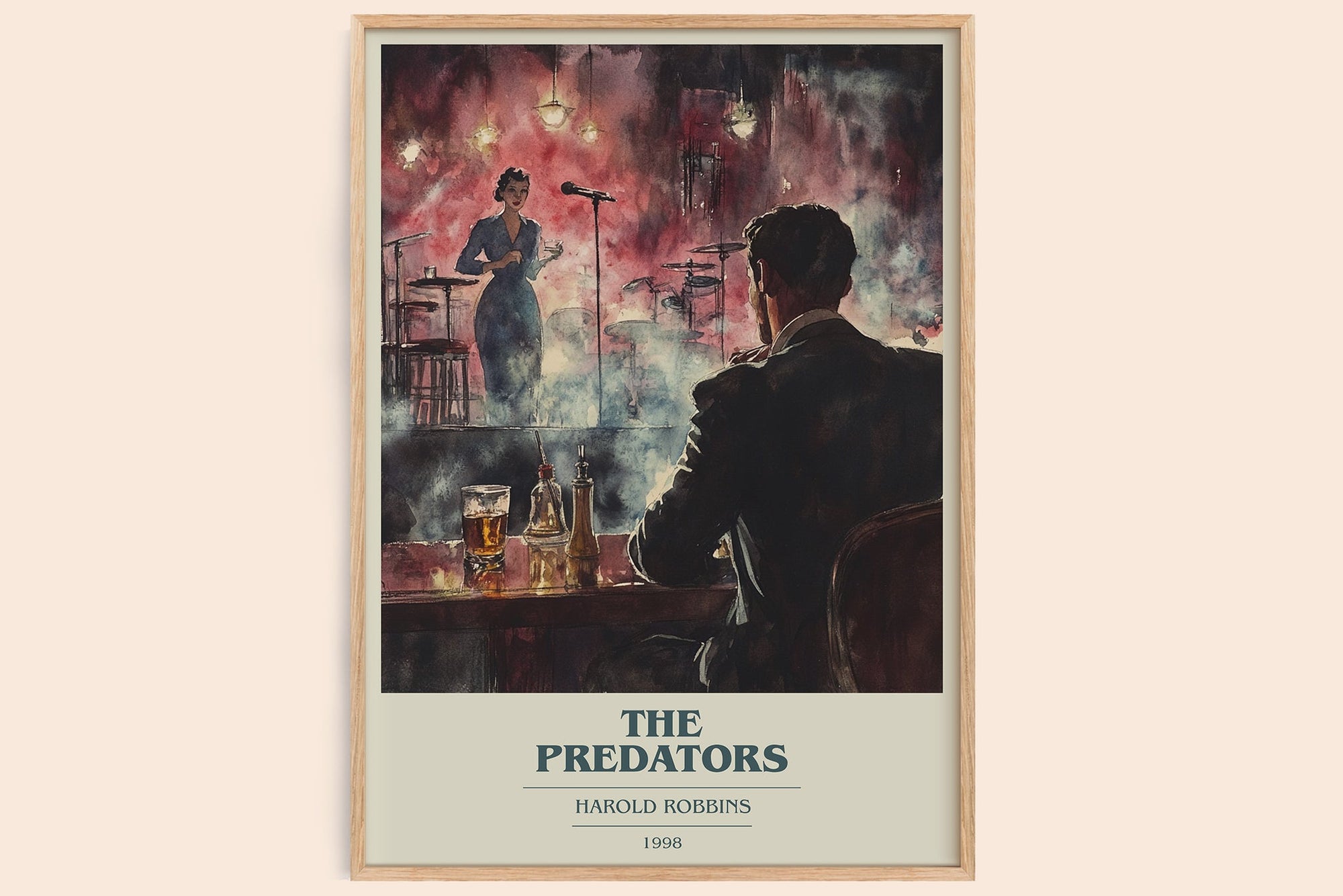 The Predators book cover book poster by Harold Robbins – framed literary art print