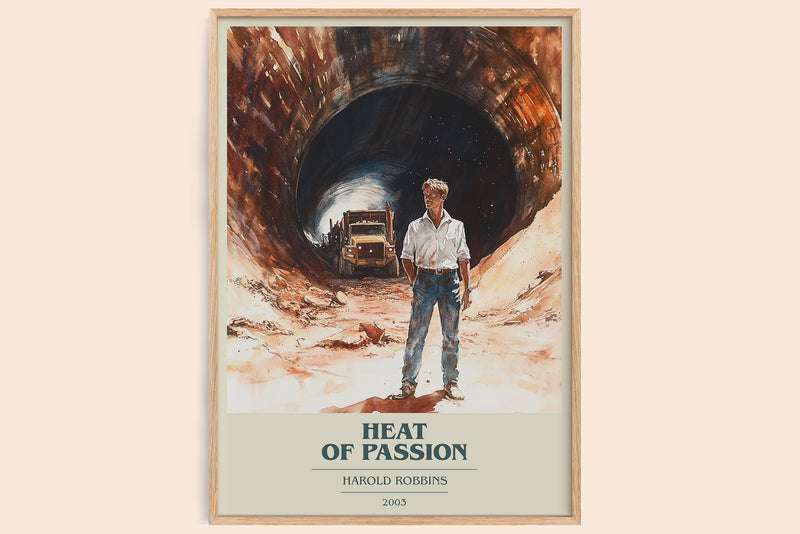 Heat of Passion book cover book poster by Harold Robbins – framed literary art print