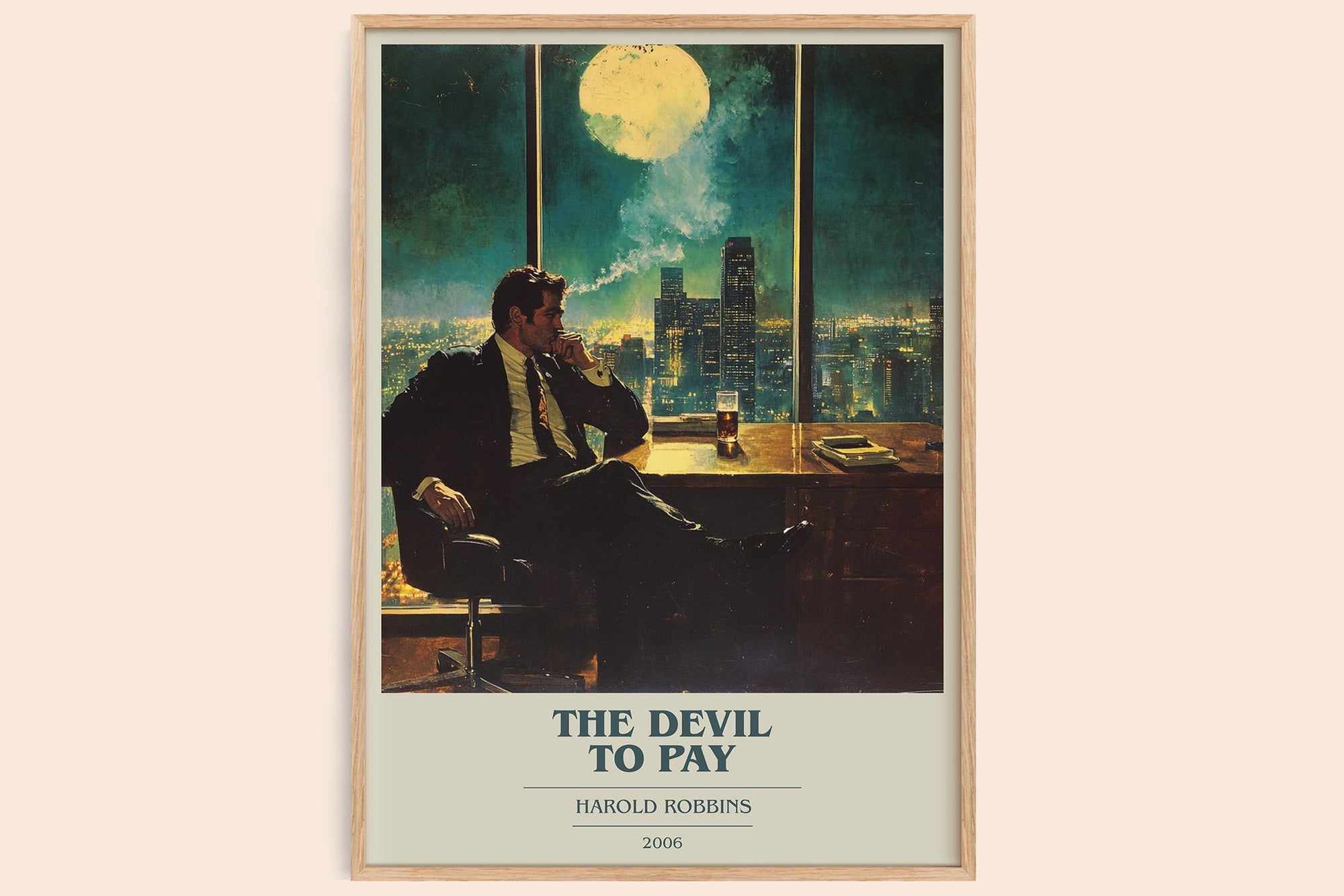 The Devil To Pay book cover book poster by Harold Robbins – framed literary art print