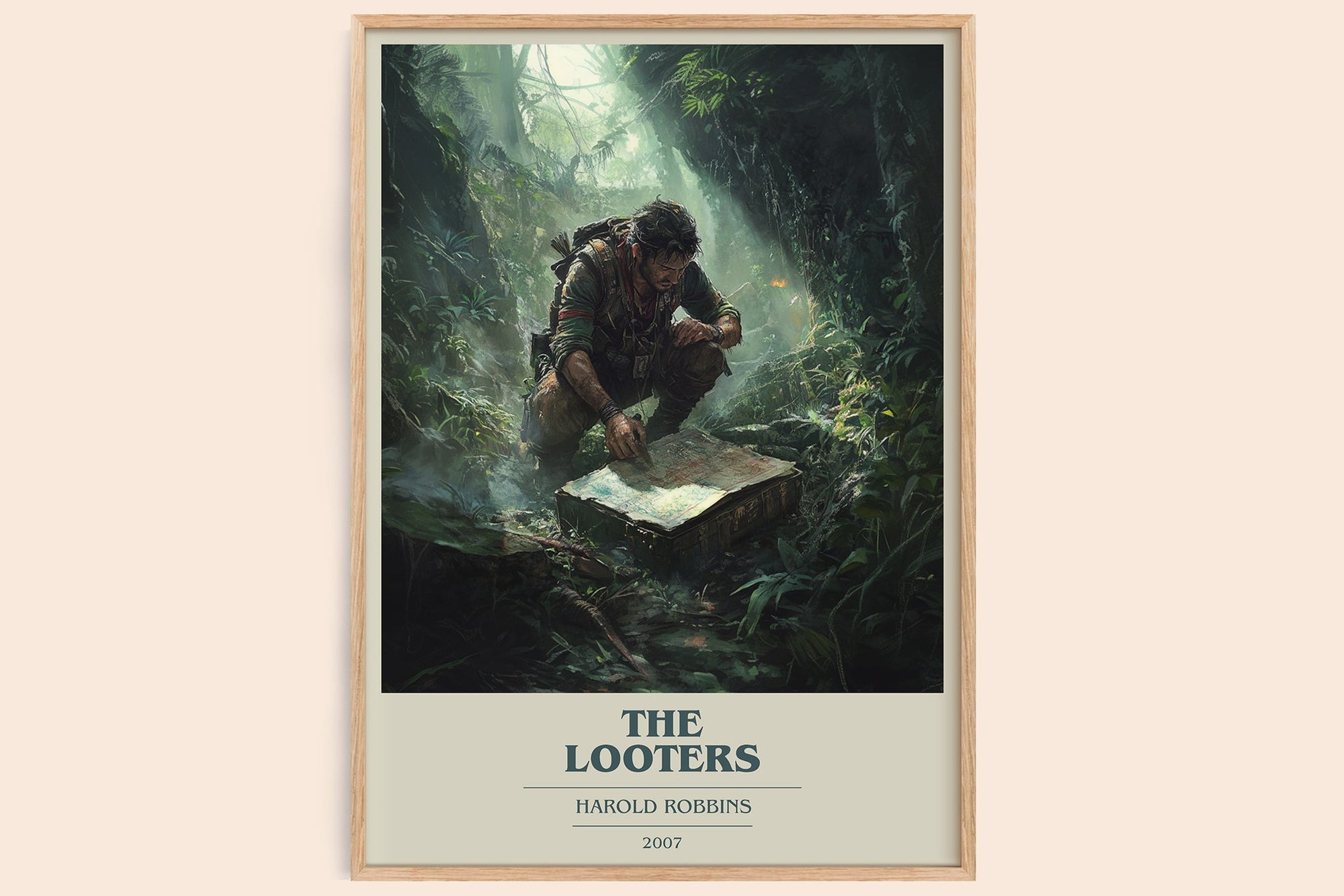The Looters book cover book poster by Harold Robbins – framed literary art print