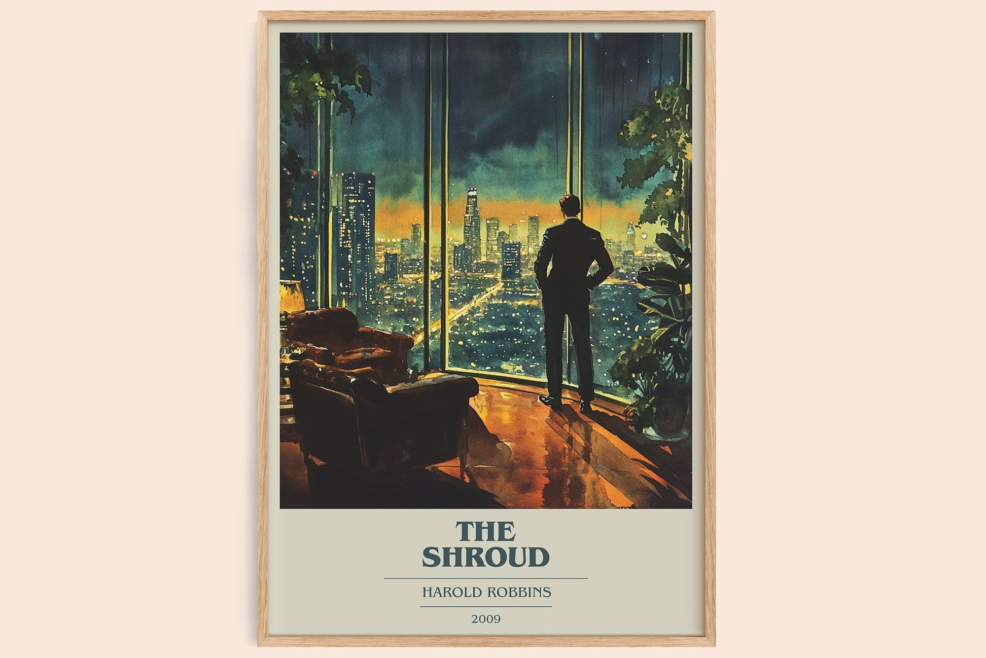 The Shroud book cover book poster by Harold Robbins – framed literary art print