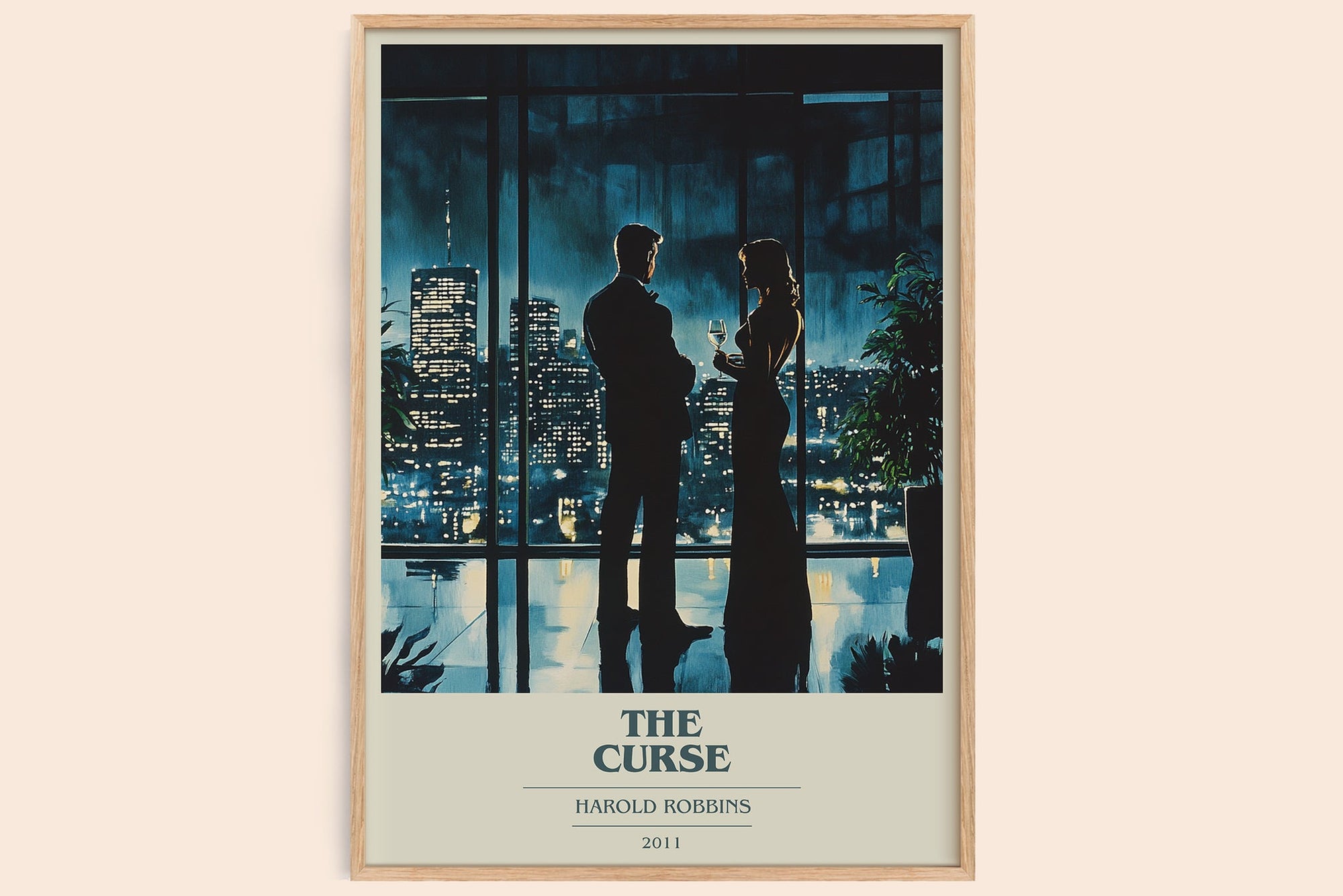 The Curse book cover book poster by Harold Robbins – framed literary art print