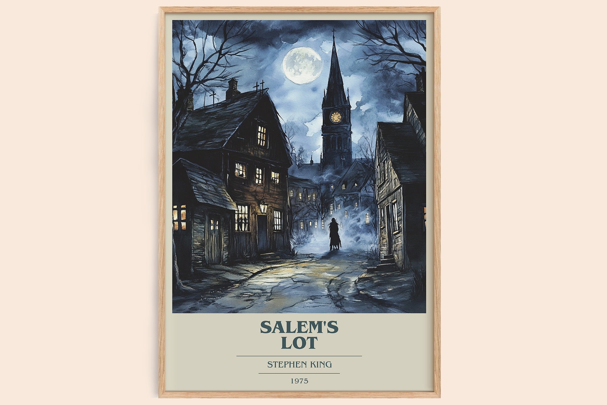 Salem's Lot book cover book poster by Stephen King – framed literary art print