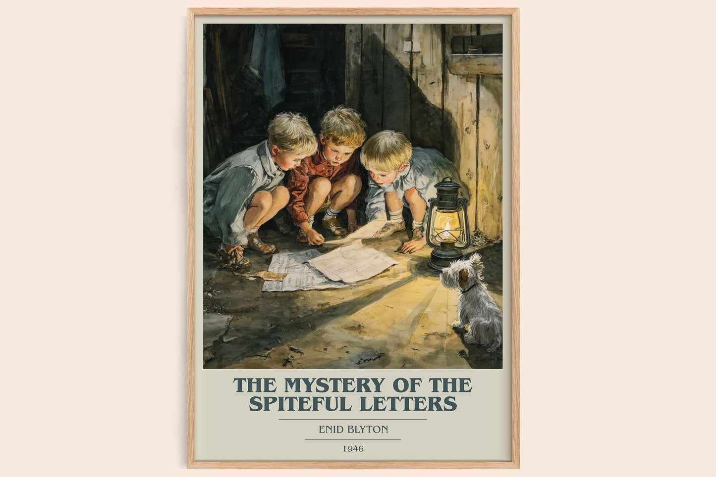 The Mystery Of The Spiteful Letters book cover book poster by Enid Blyton – framed literary art print