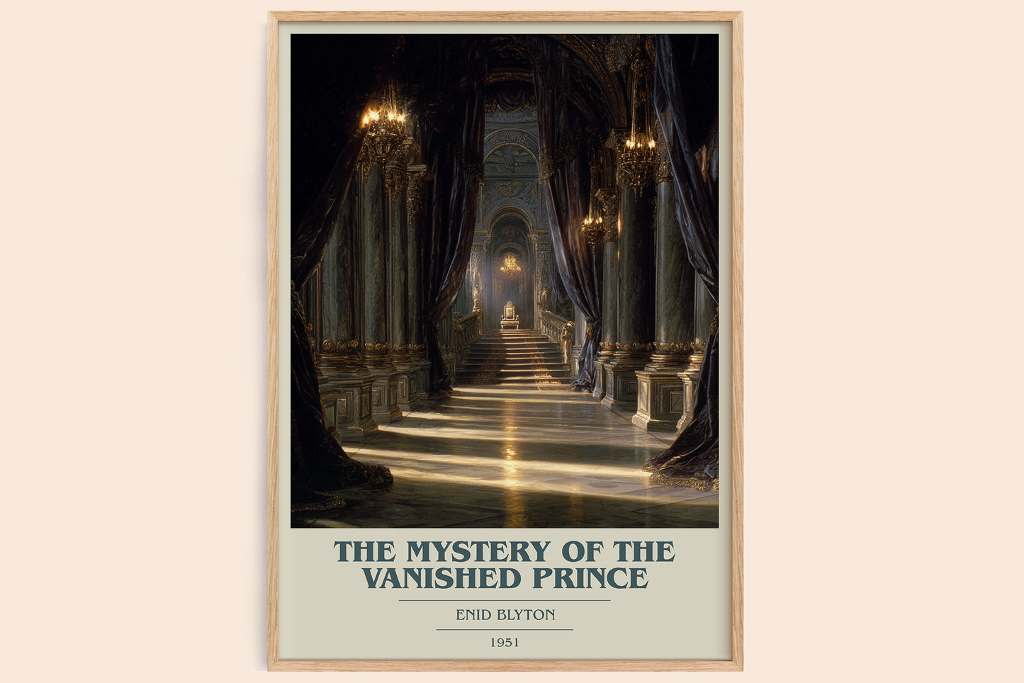 The Mystery of the Vanished Prince book cover book poster by Enid Blyton – framed literary art print