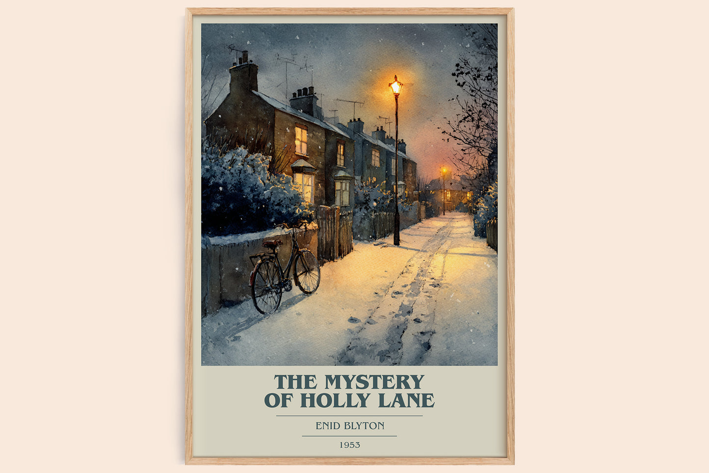 The Mystery of Holly Lane book cover book poster by Enid Blyton – framed literary art print
