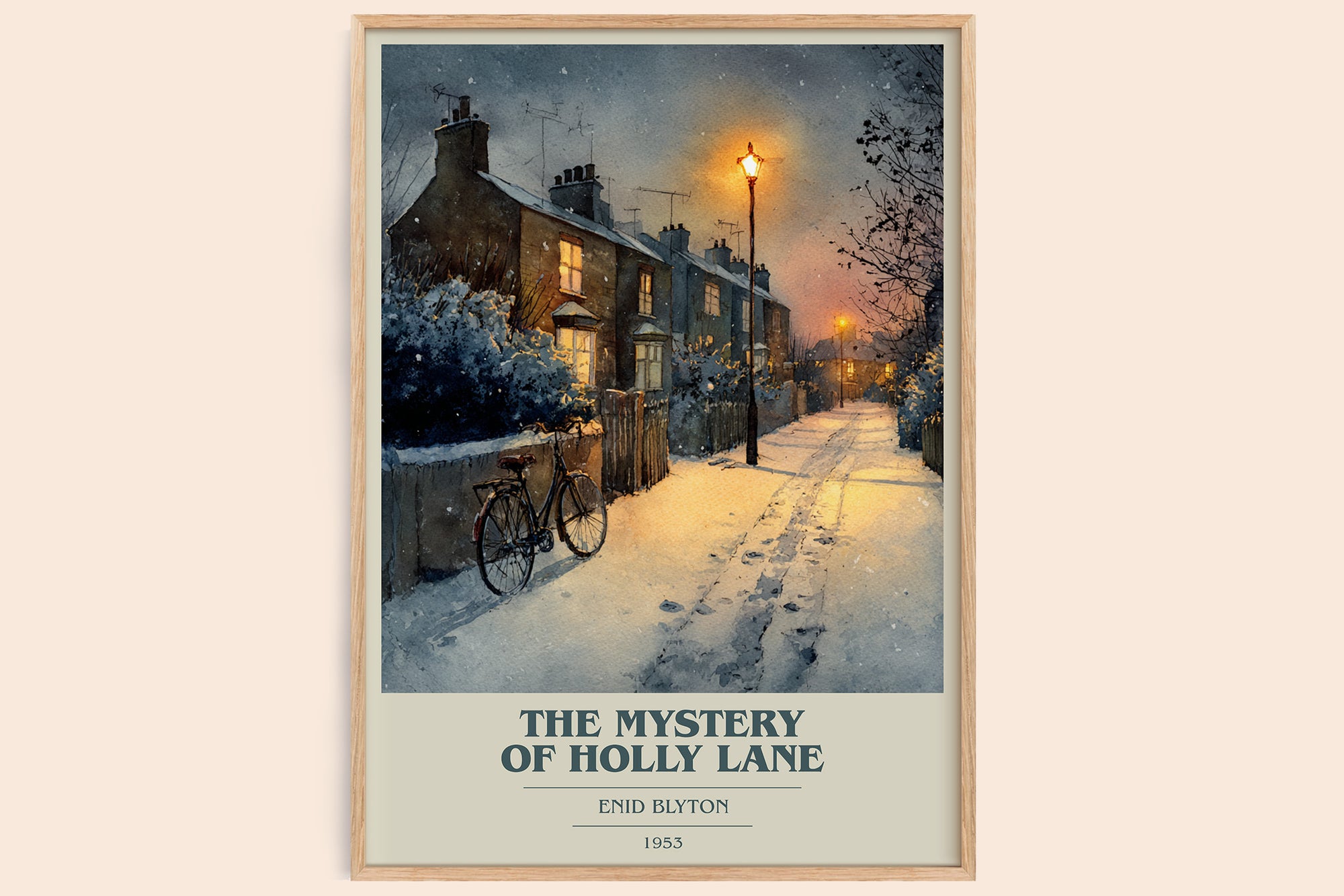 The Mystery of Holly Lane book cover book poster by Enid Blyton – framed literary art print