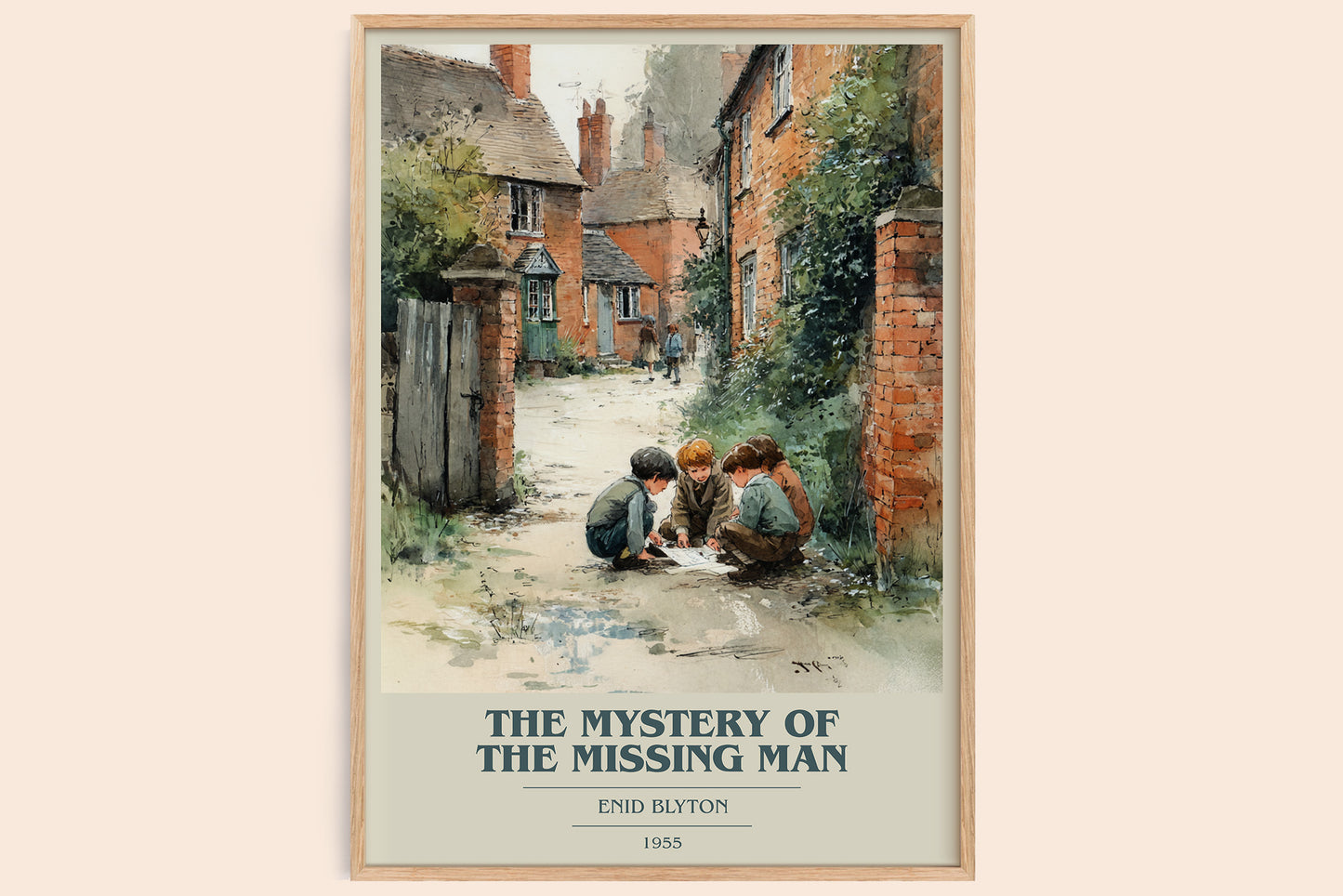 The Mystery Of The Missing Man book cover book poster by Enid Blyton – framed literary art print