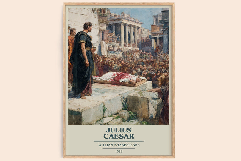 Julius Caesar book cover book poster by William Shakespeare – framed literary art print