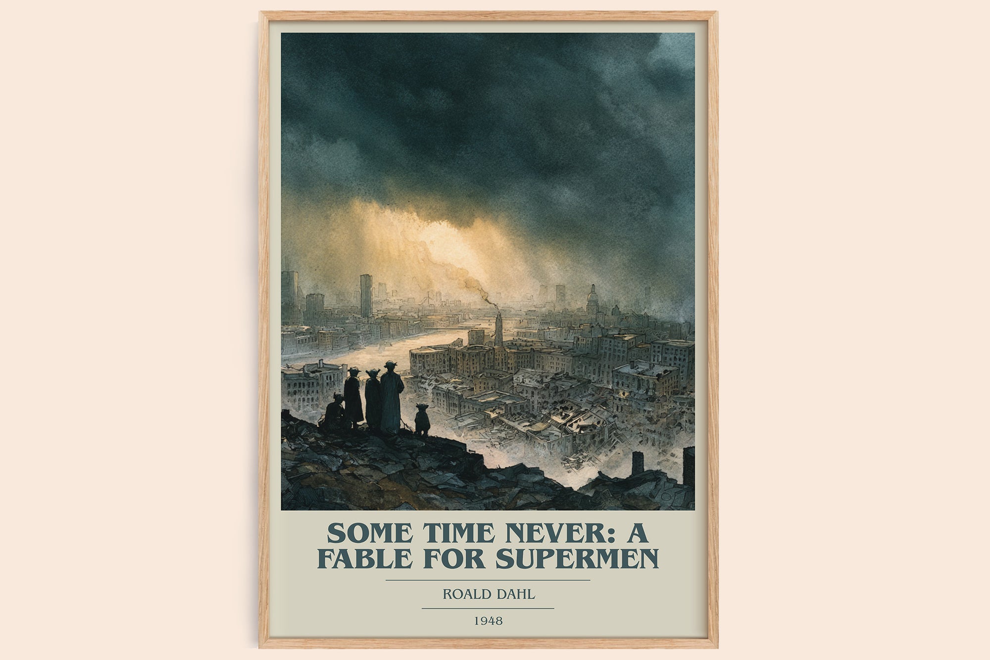 Some Time Never: A Fable For Supermen  | Roald Dahl | Modern Minimalist Bookish Poster | Inspired Fan Art Print | Free Delivery