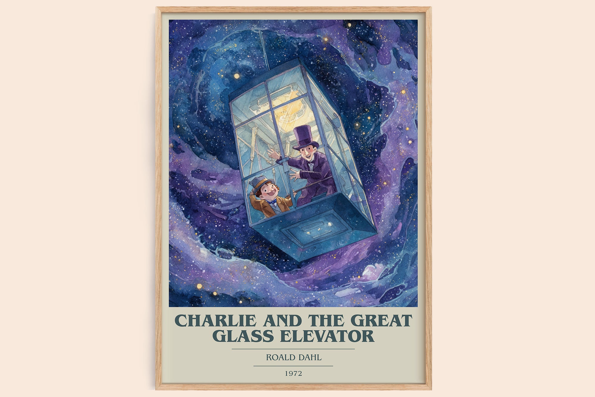 Charlie and the Great Glass Elevator | Roald Dahl | Modern Minimalist Bookish Poster | Inspired Fan Art Print | Free Delivery